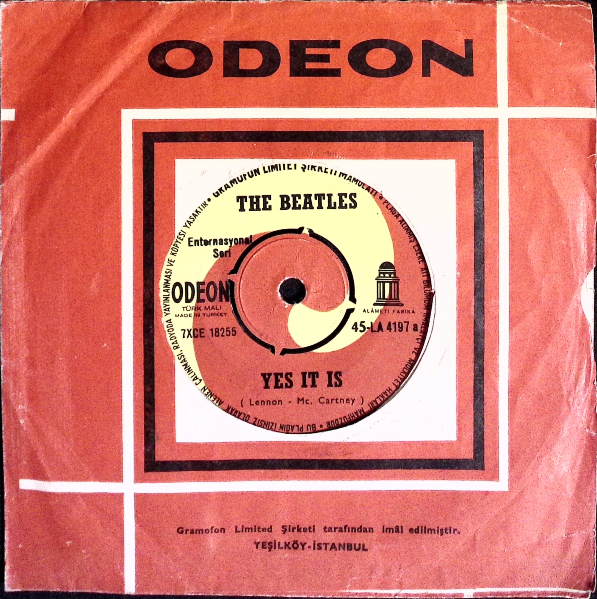 The Beatles - Yes It Is / Ticket To Ride (Turkey)