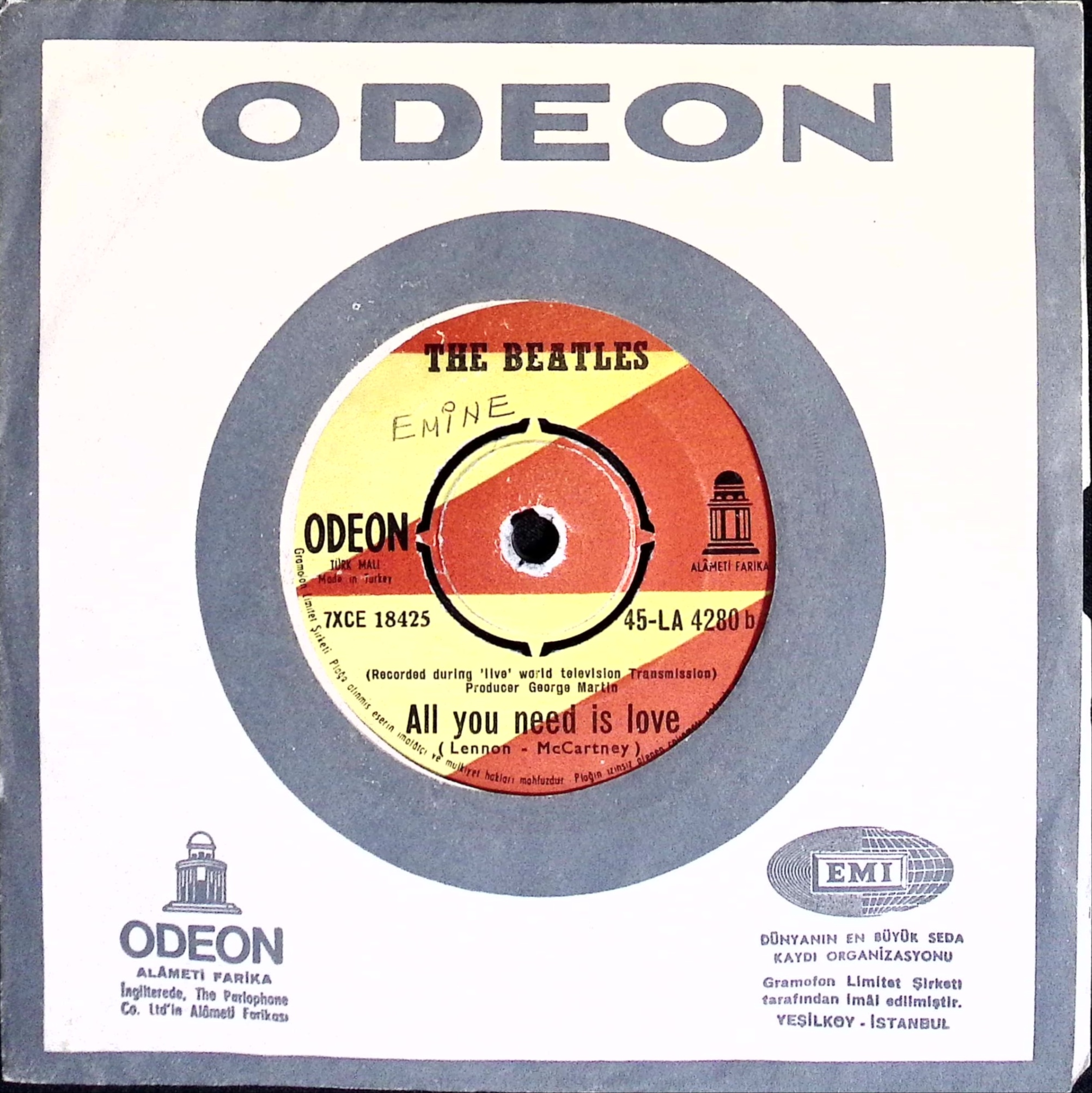 The Beatles - Baby You’re A Rich Man / All You Need Is Love (Turkey)