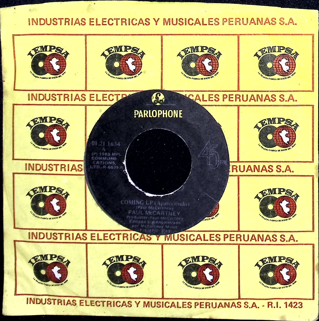 Paul McCartney - Coming Up (Apareciendo) / Coming Up (Live at Glasgow) (Peru)