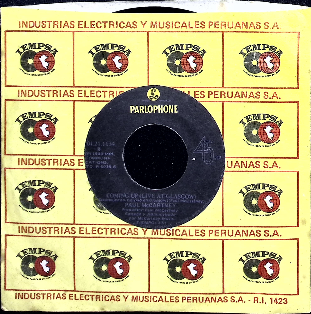Paul McCartney - Coming Up (Apareciendo) / Coming Up (Live at Glasgow) (Peru)