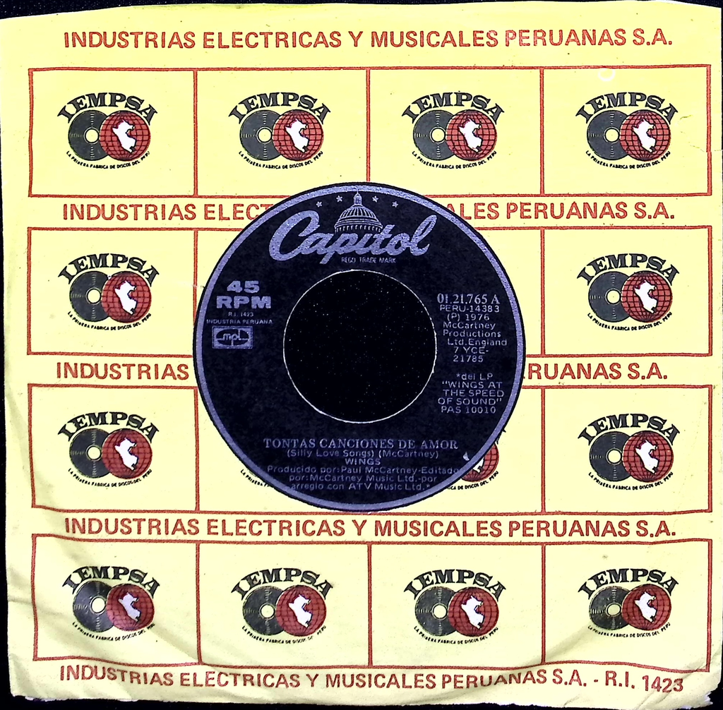 Wings - Tontas Canciones de Amor (Silly Love Songs) / El Cocinero de la Casa (Cook of the House) (Peru)