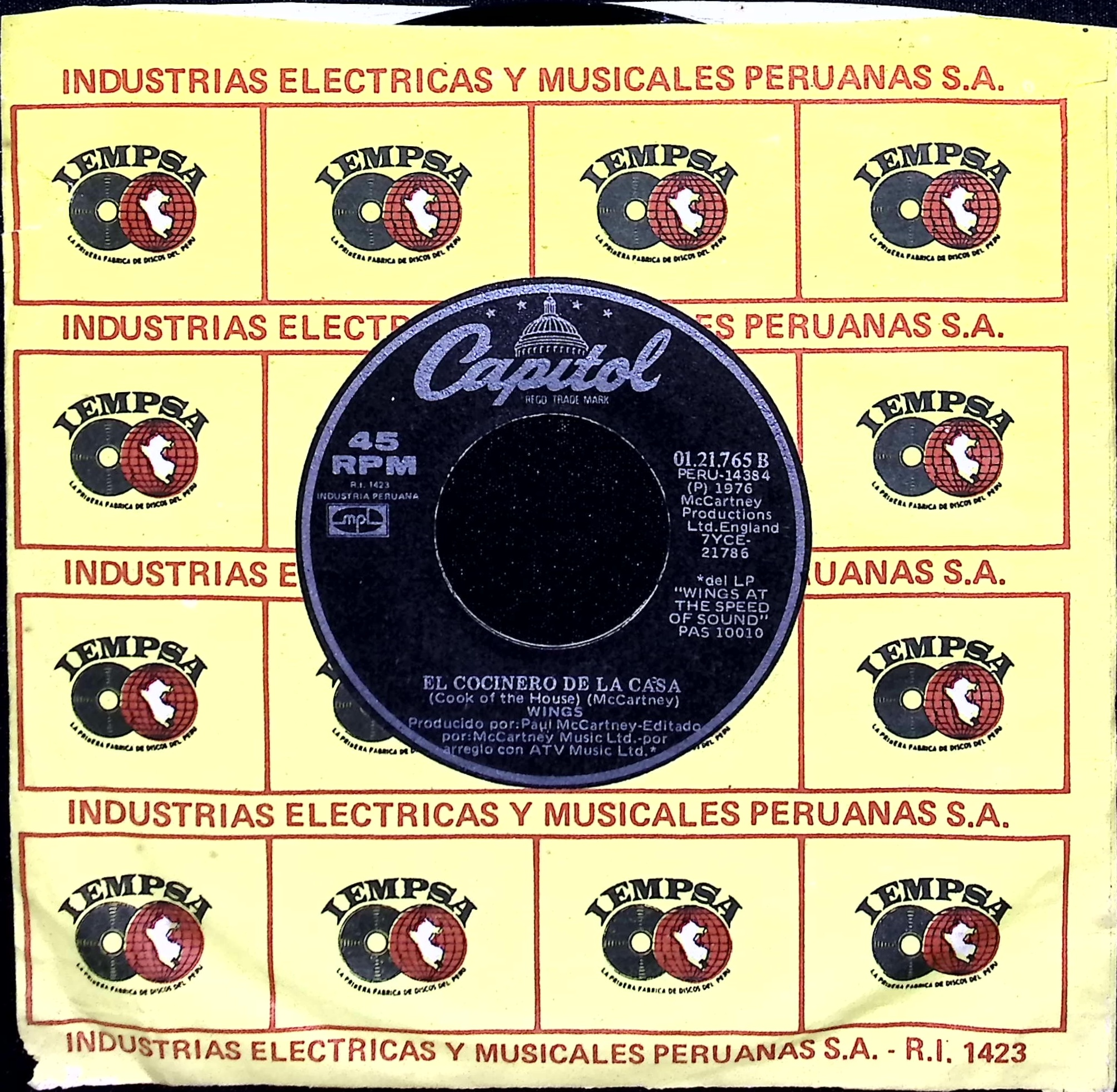 Wings - Tontas Canciones de Amor (Silly Love Songs) / El Cocinero de la Casa (Cook of the House) (Peru)