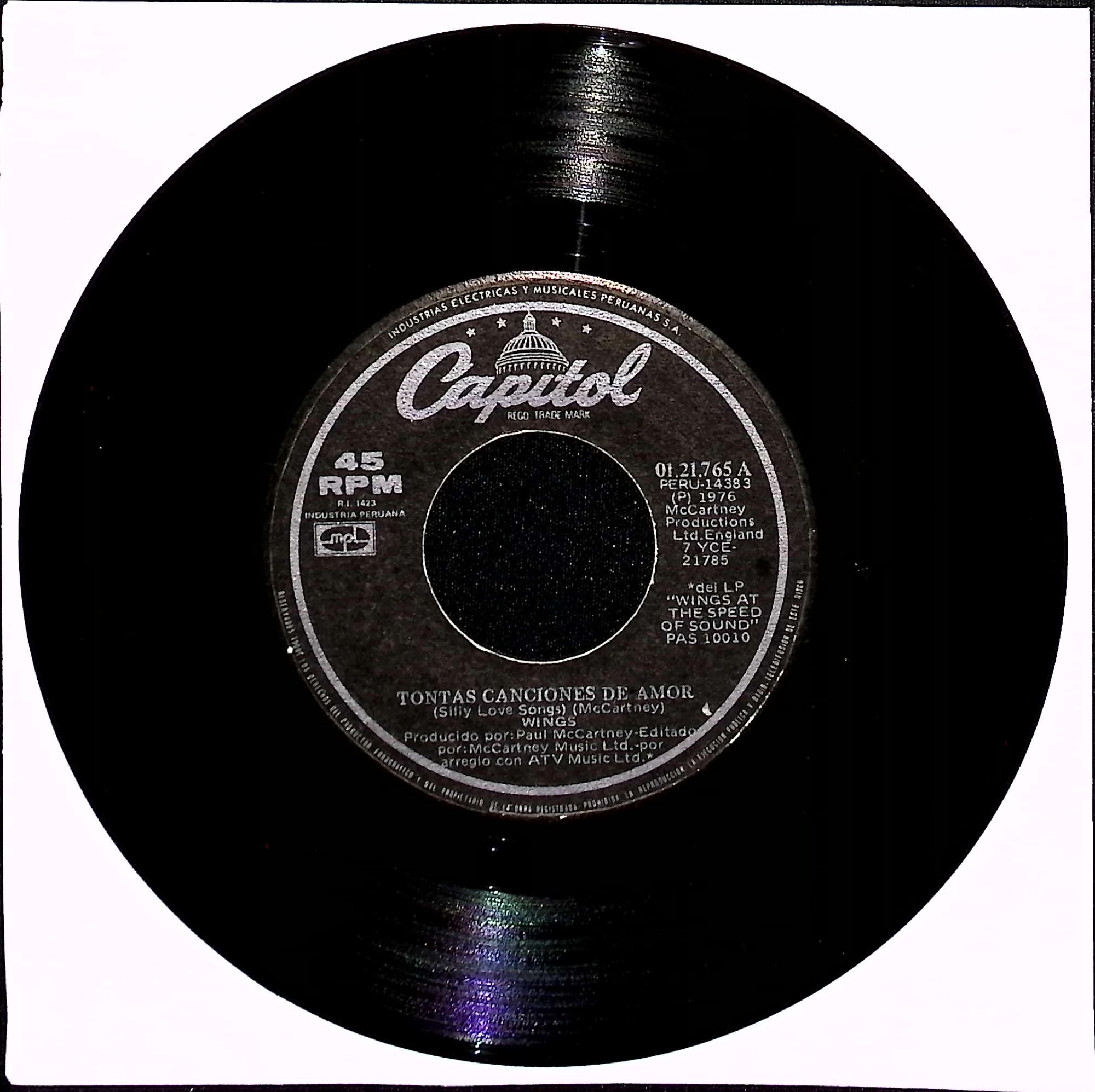 Wings - Tontas Canciones de Amor (Silly Love Songs) / El Cocinero de la Casa (Cook of the House) (Peru)