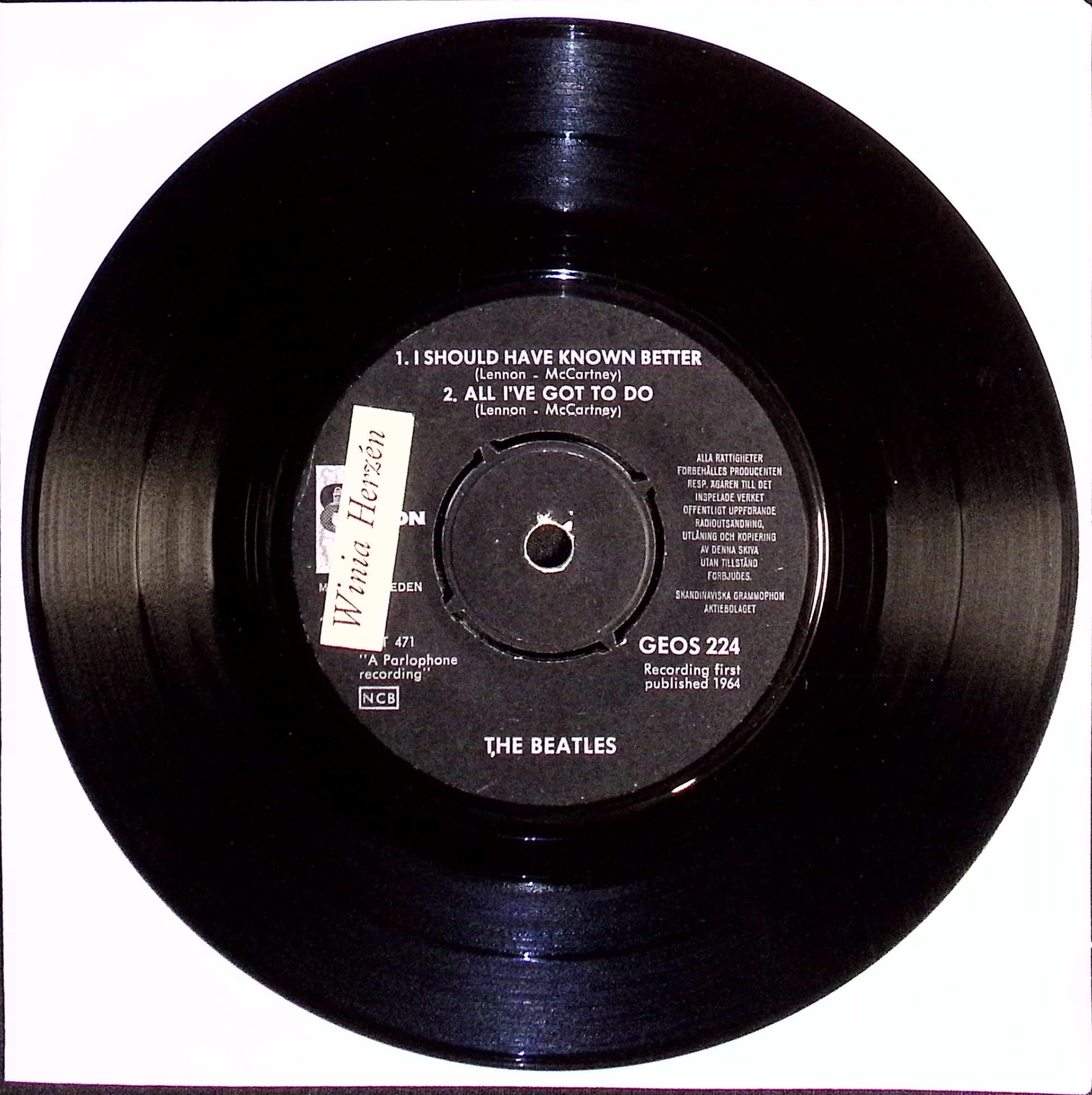 The Beatles - I Should Have Known Better (Sweden)