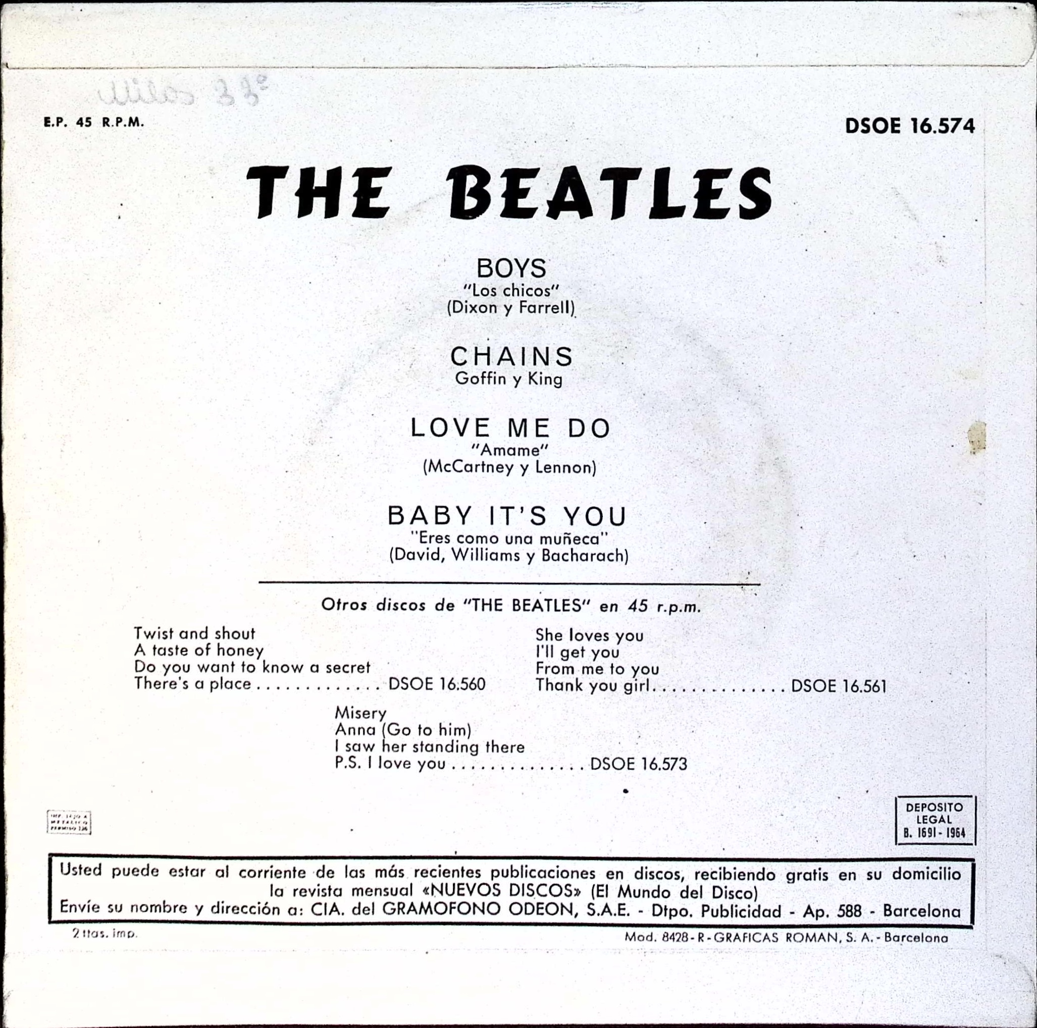 The Beatles - Boys (Spain)