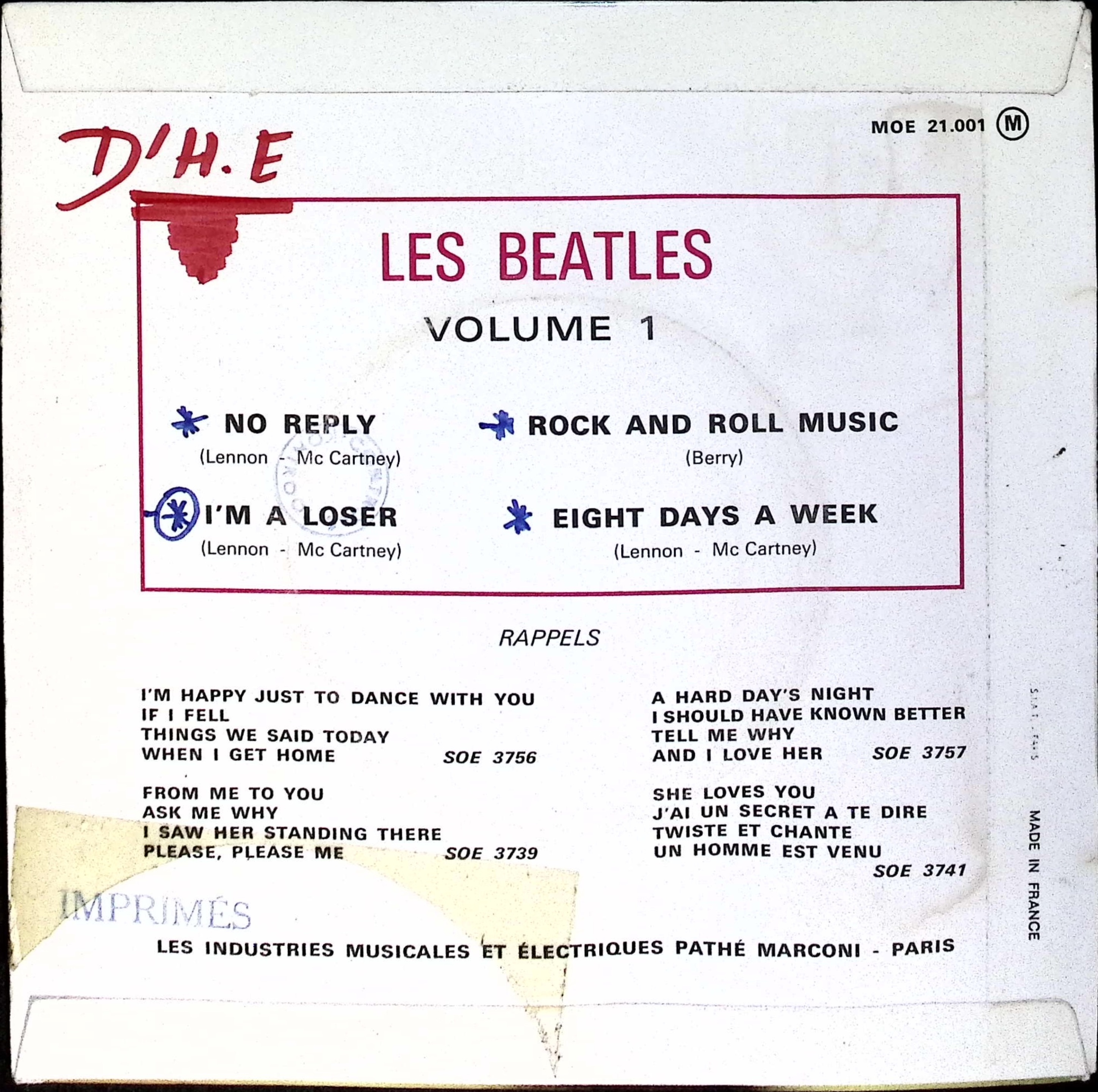 The Beatles - Volume 1 (France)