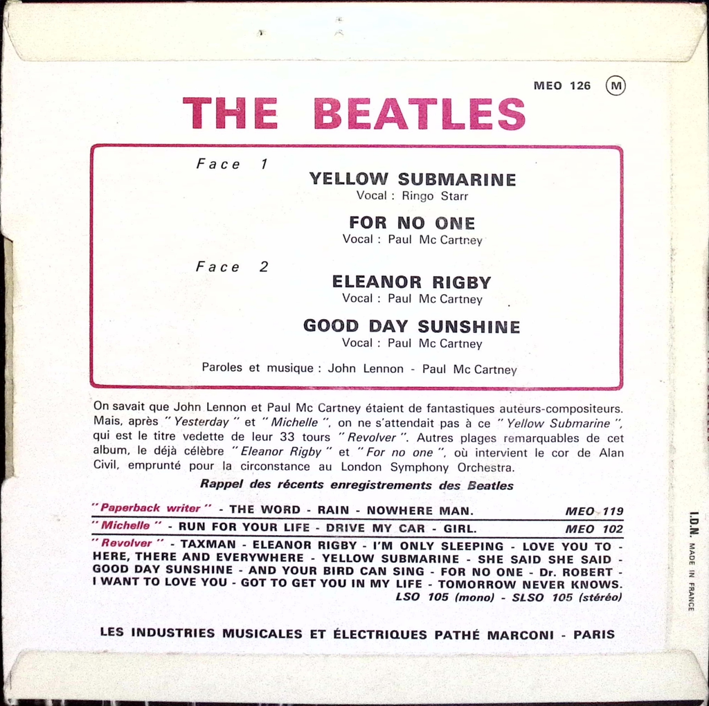 The Beatles - Yellow Submarine (France)