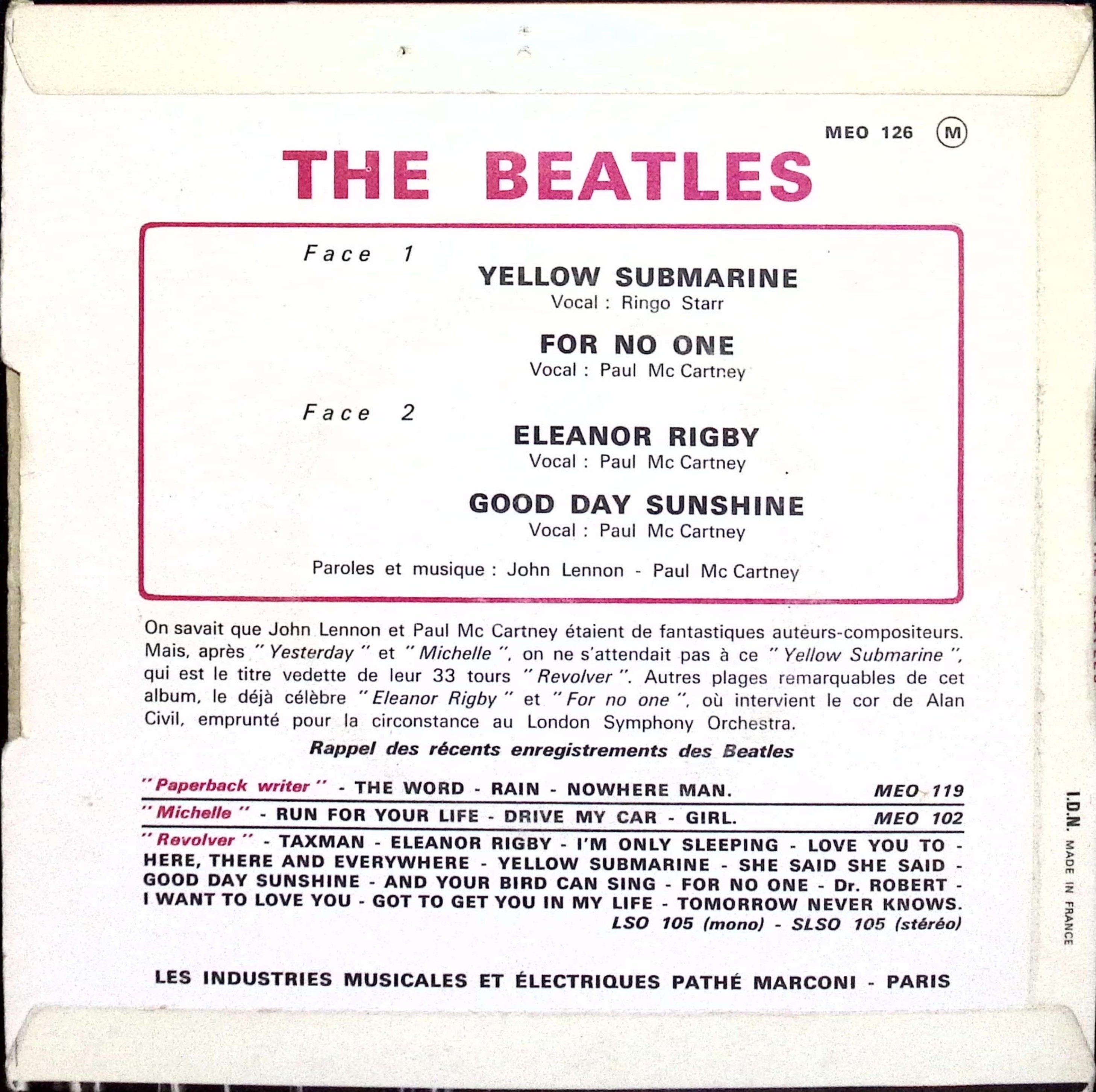 The Beatles - Yellow Submarine (France)