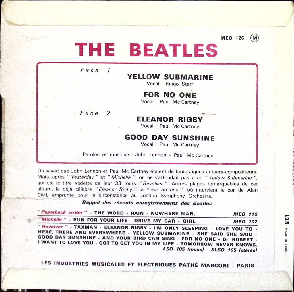 The Beatles - Yellow Submarine (France)
