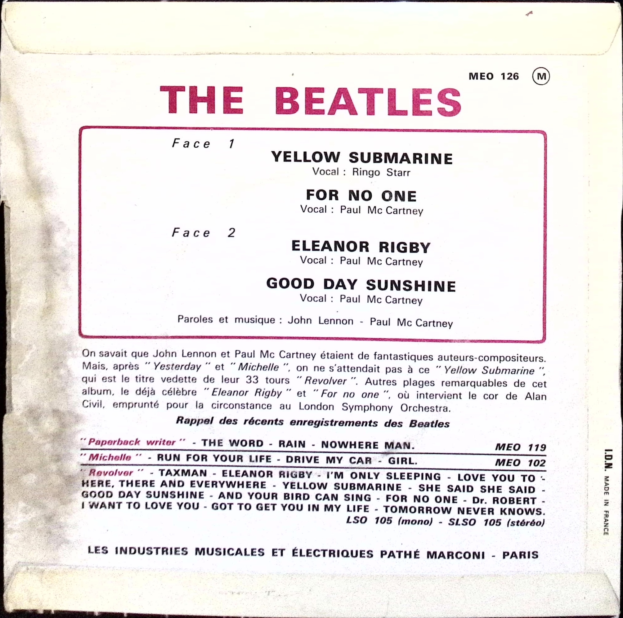 The Beatles - Yellow Submarine (France)