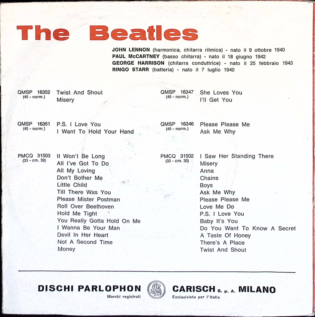 The Beatles - Please Please Me / Ask Me Why (Italy)