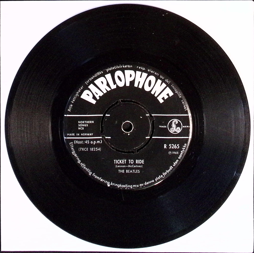 The Beatles - Ticket To Ride / Yes It Is (Norway)