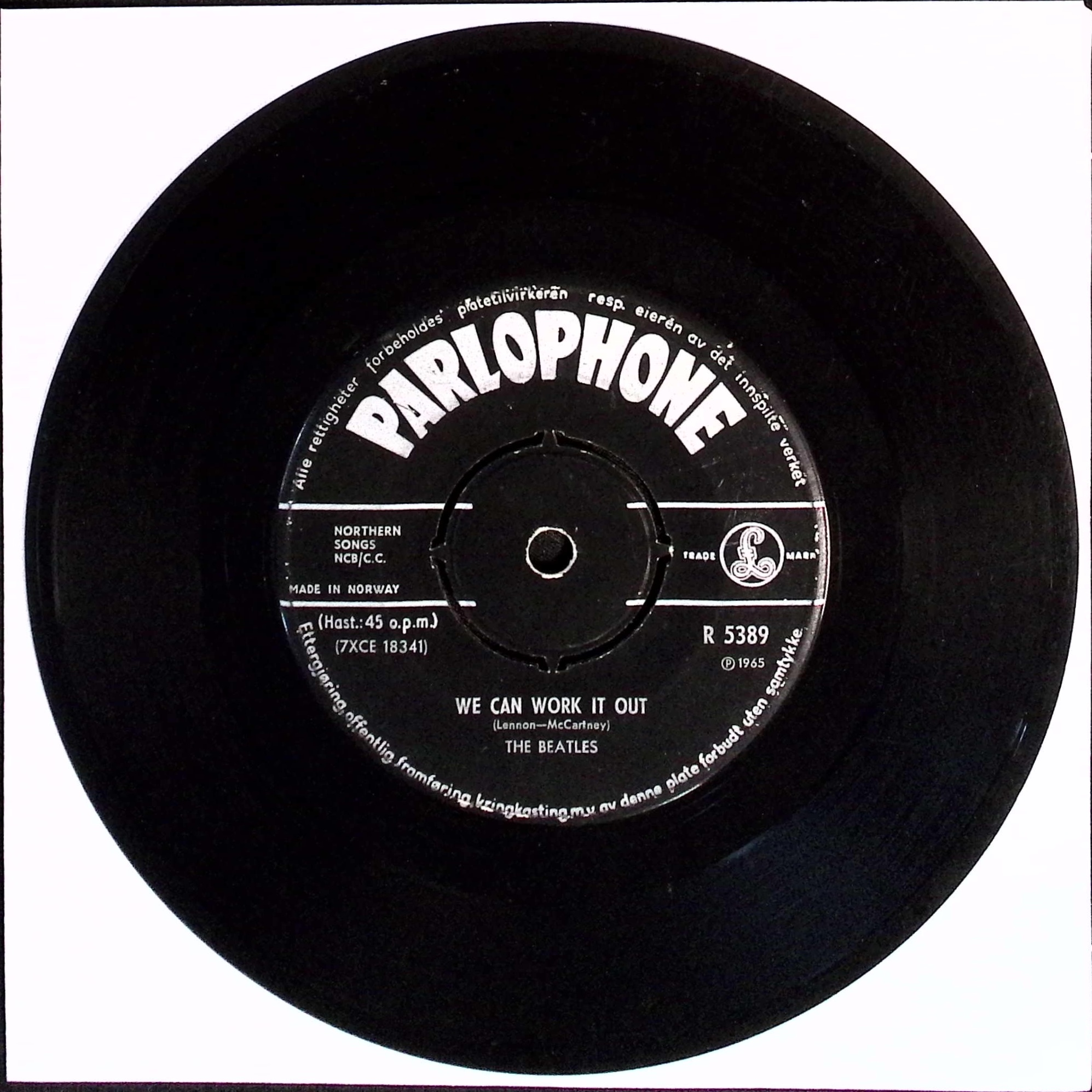 The Beatles - We Can Work It Out / Day Tripper (Norway)