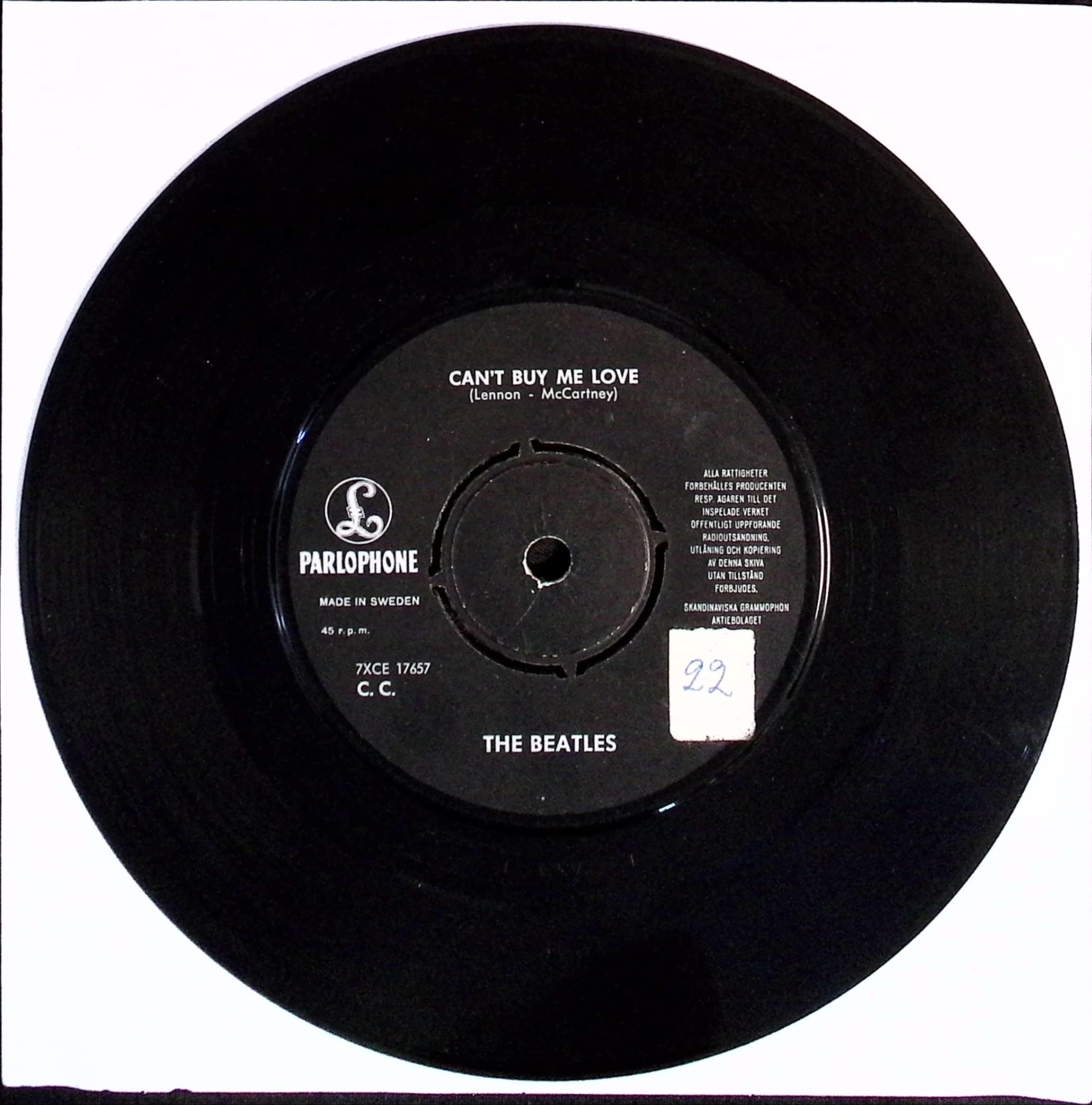 The Beatles - Can't Buy Me Love / You Can't Do That (Sweden)