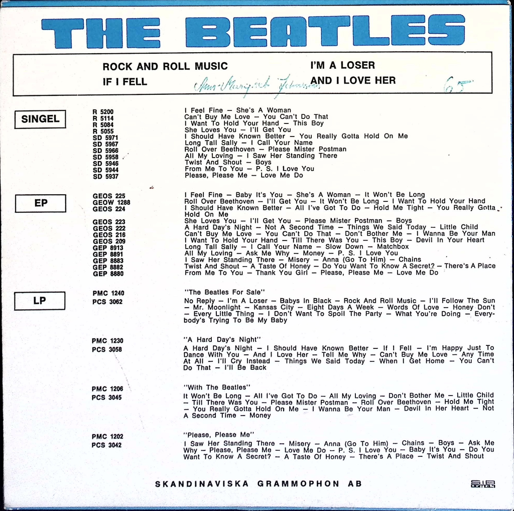 The Beatles - Rock And Roll Music (Sweden)