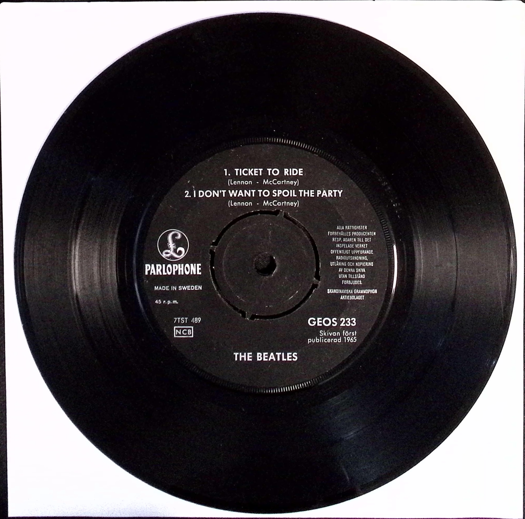 The Beatles - Ticket To Ride (Sweden)