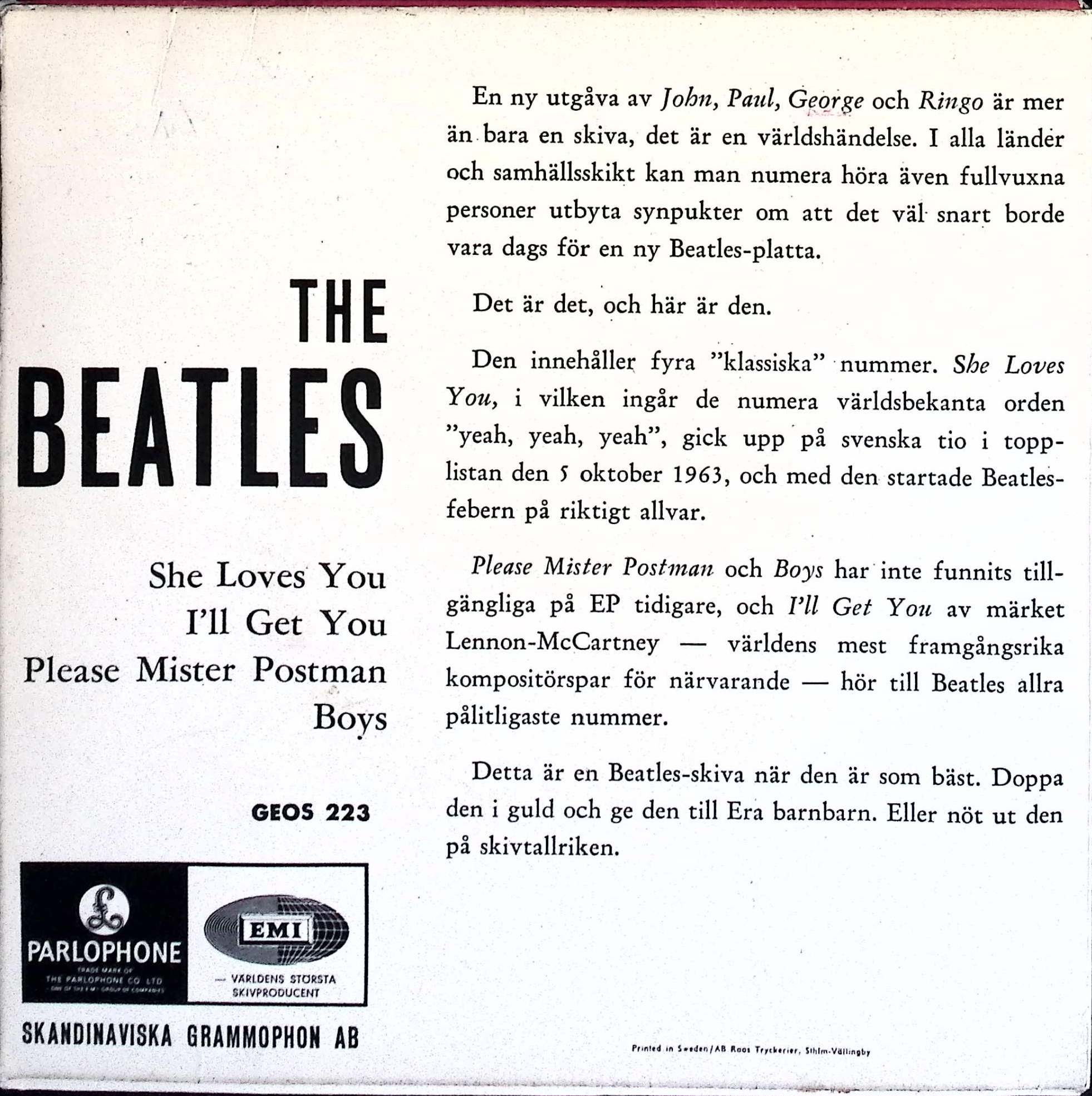 The Beatles - She Loves You  (Denmark)