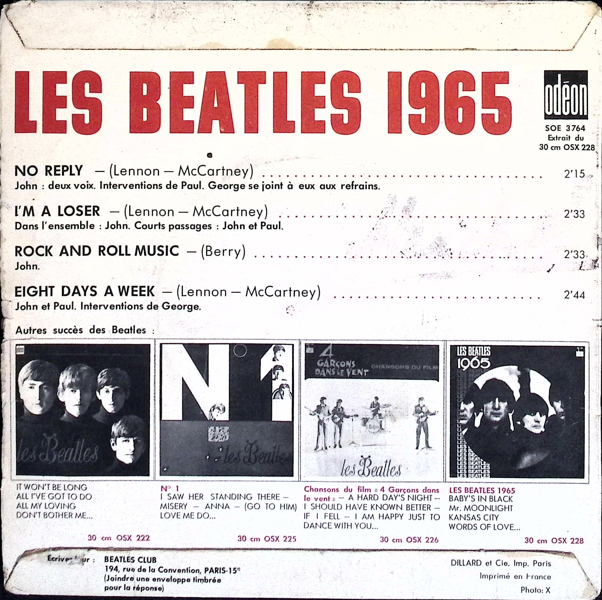 The Beatles - Eight Days A Week (France)