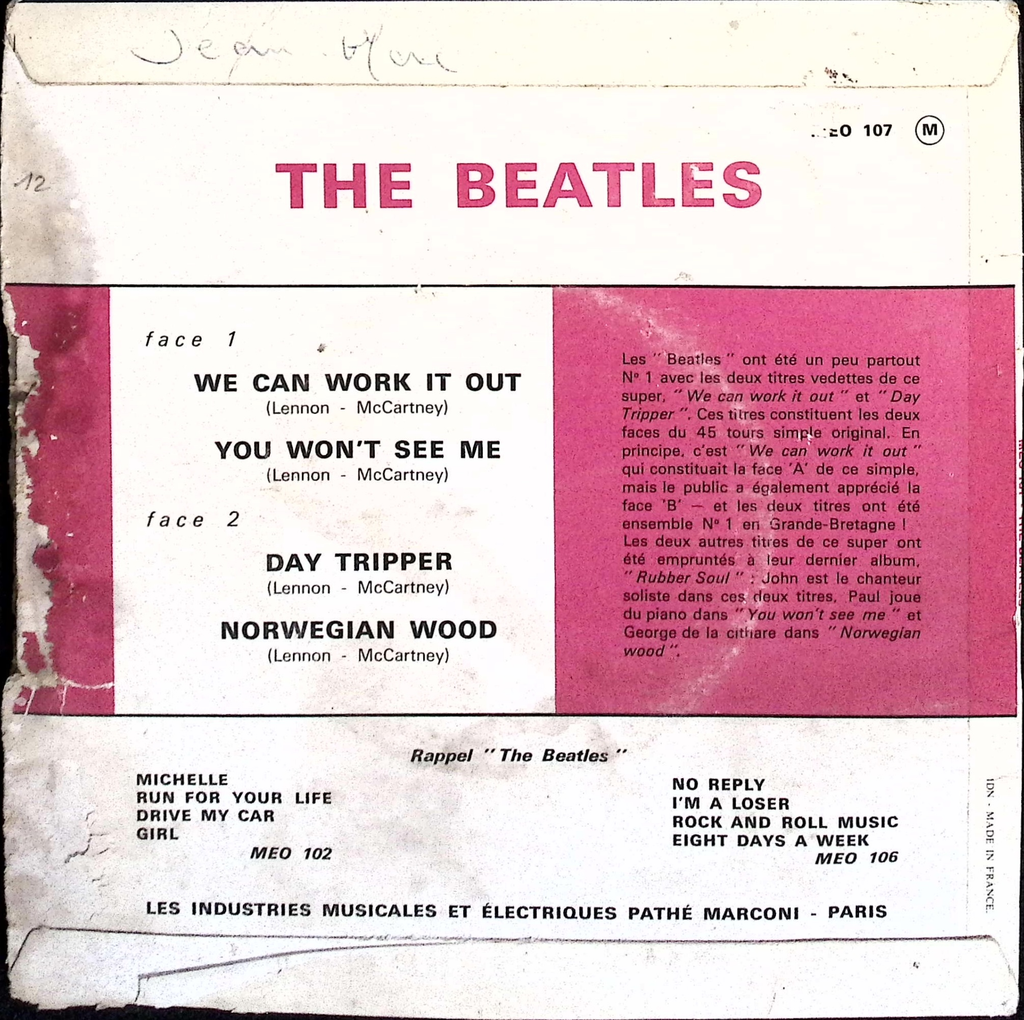 The Beatles - We Can Work It Out (France)