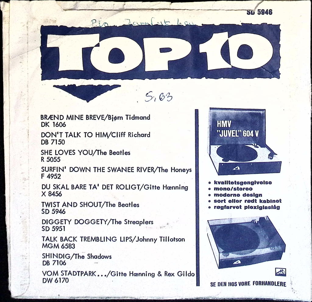 The Beatles - Twist And Shout / Boys (Denmark)