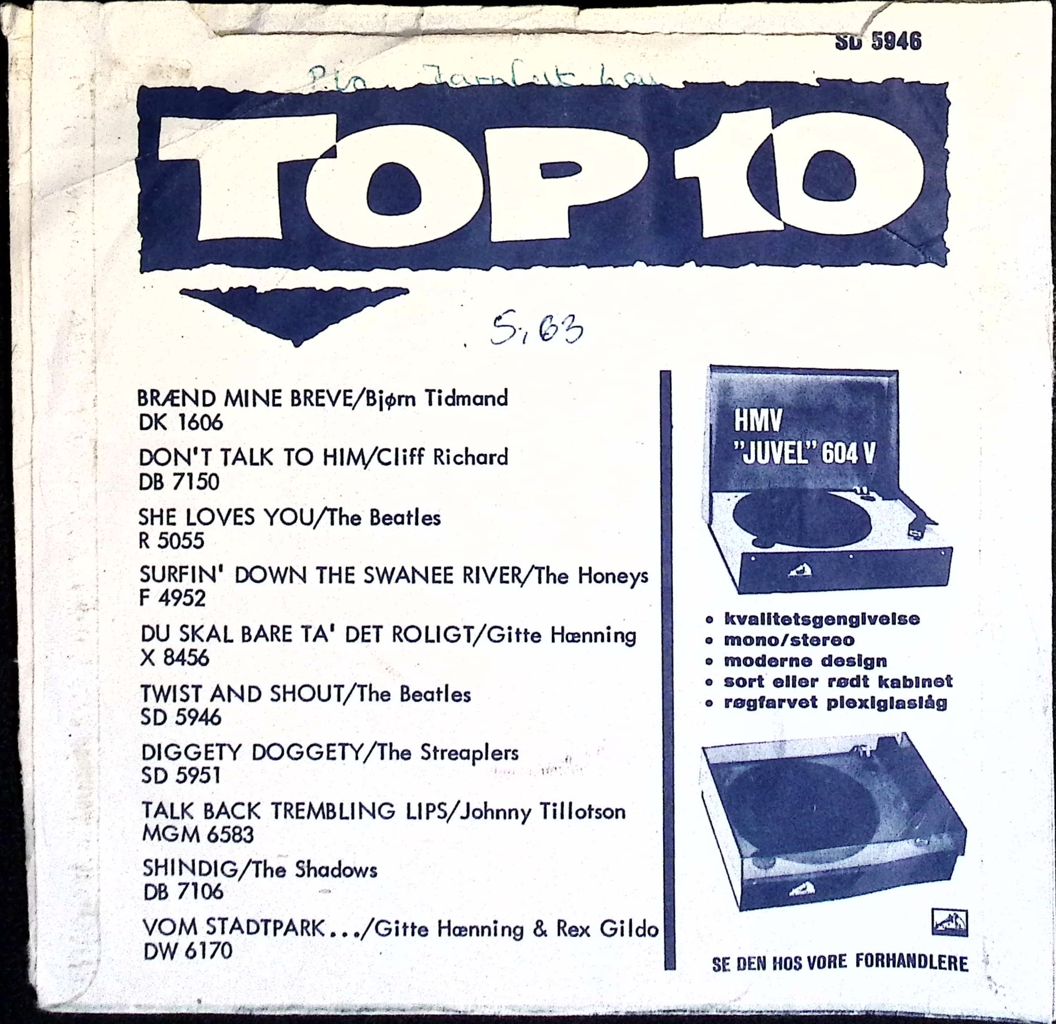 The Beatles - Twist And Shout / Boys (Denmark)