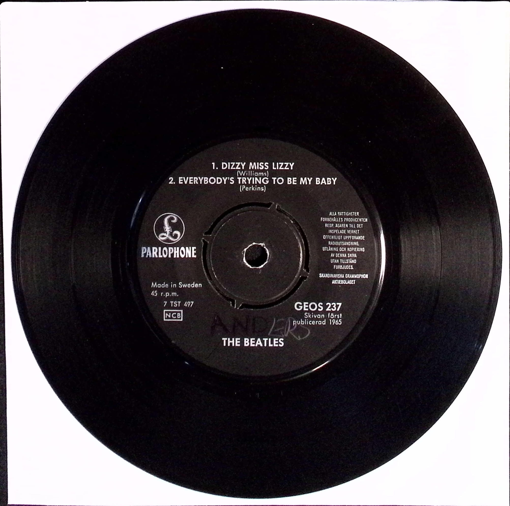 The Beatles - Dizzy Miss Lizzy  (Sweden)