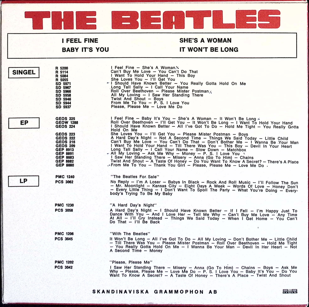 The Beatles - I Feel Fine (Sweden)