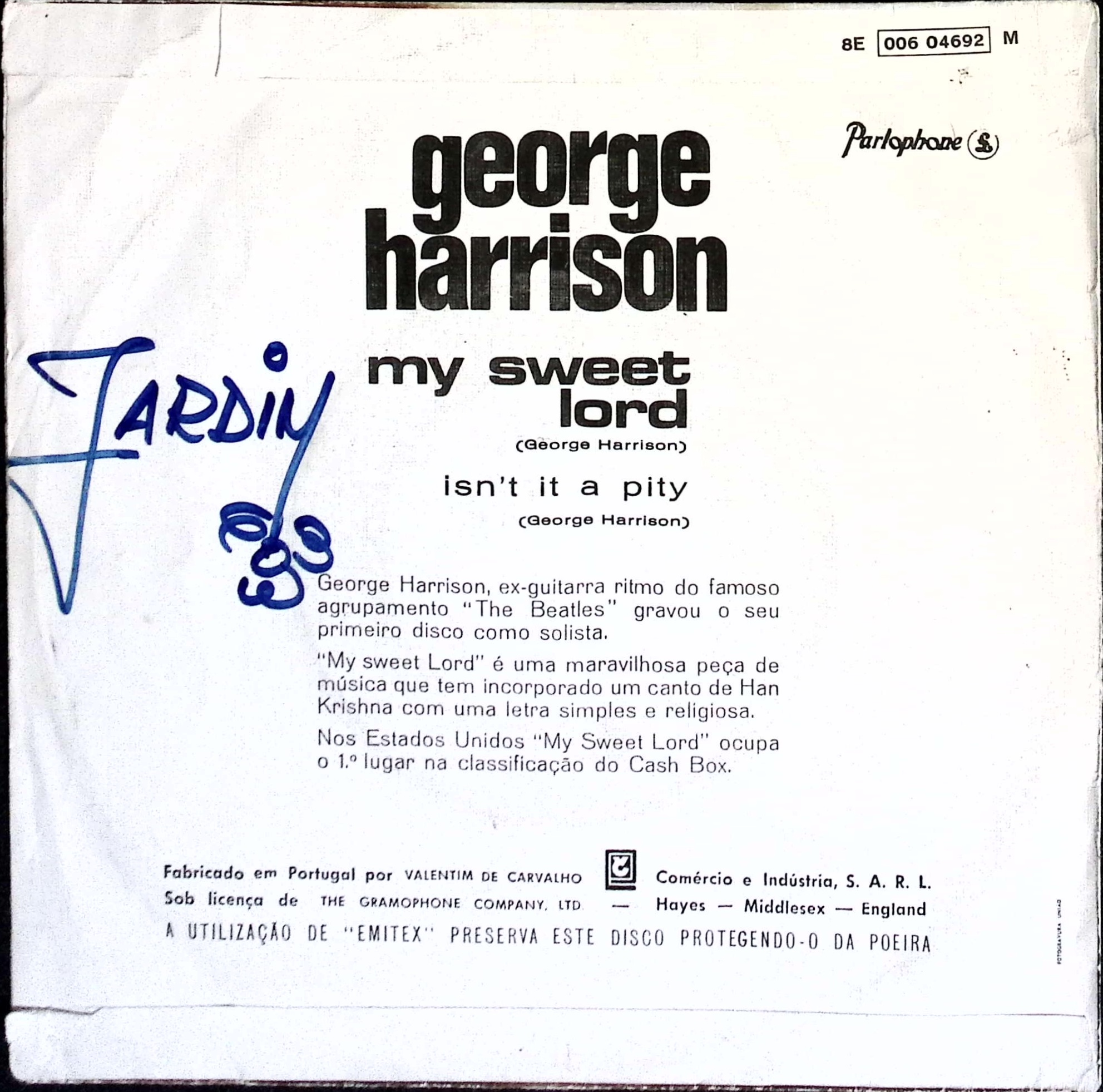 George Harrison - My Sweet Lord / Isn't It A Pity (Portugal)