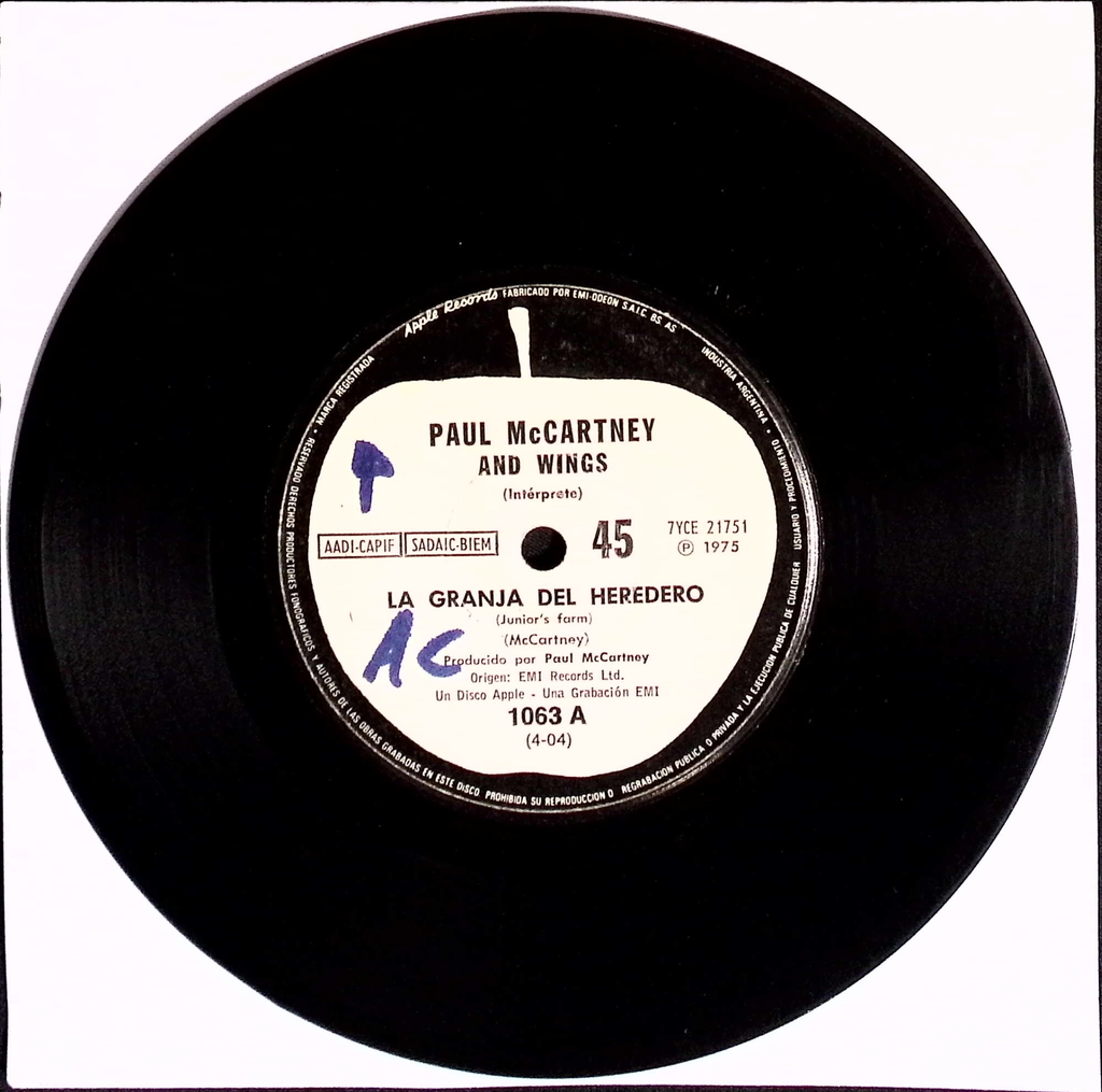 Paul Mccartney & Wings - Junior's Farm / Sally G  (Argentina)