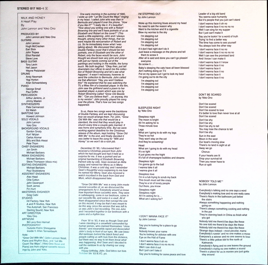 John Lennon - Milk And Honey (Germany)