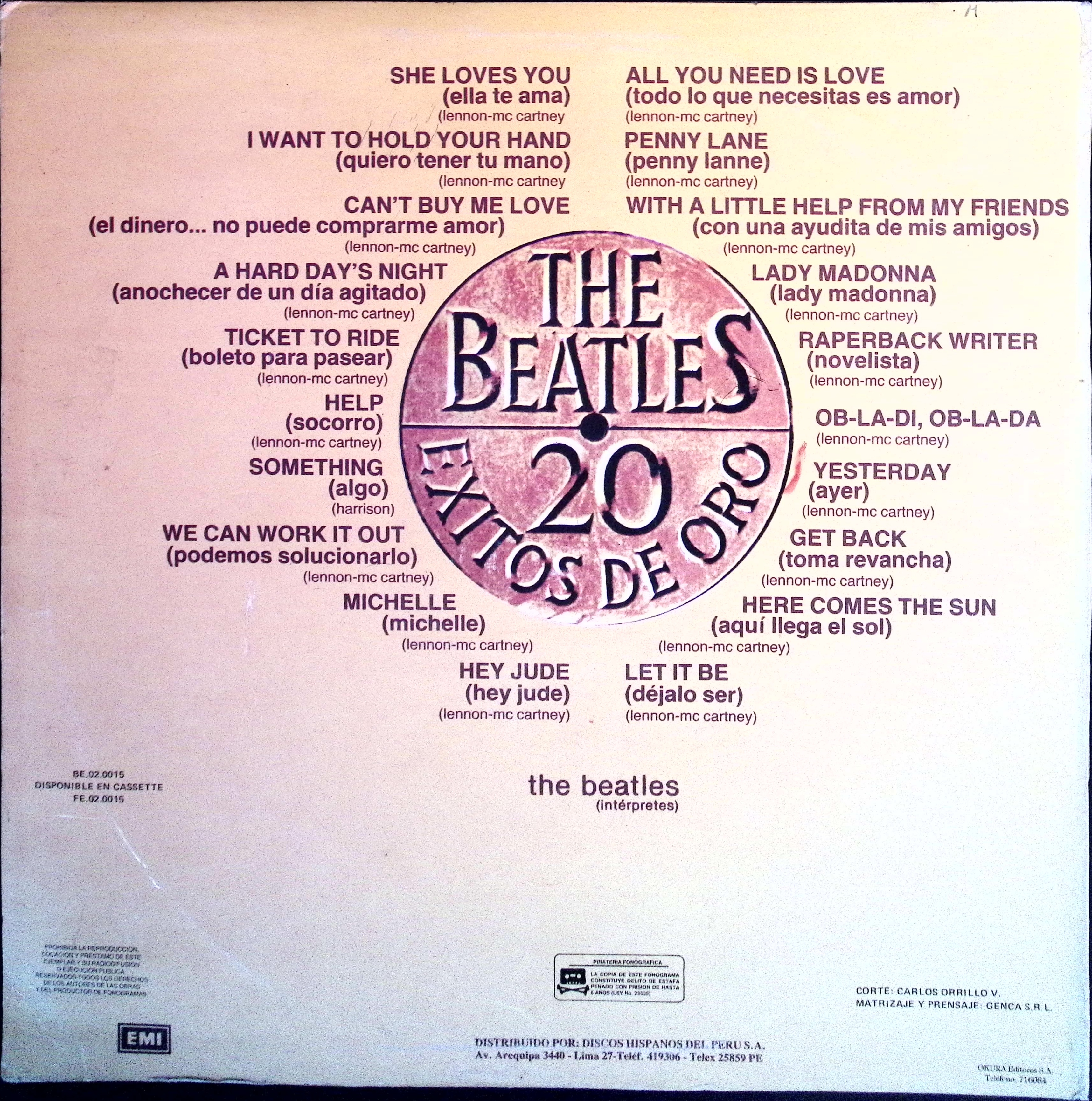 The Beatles - 20 Exitos de Oro (Peru)