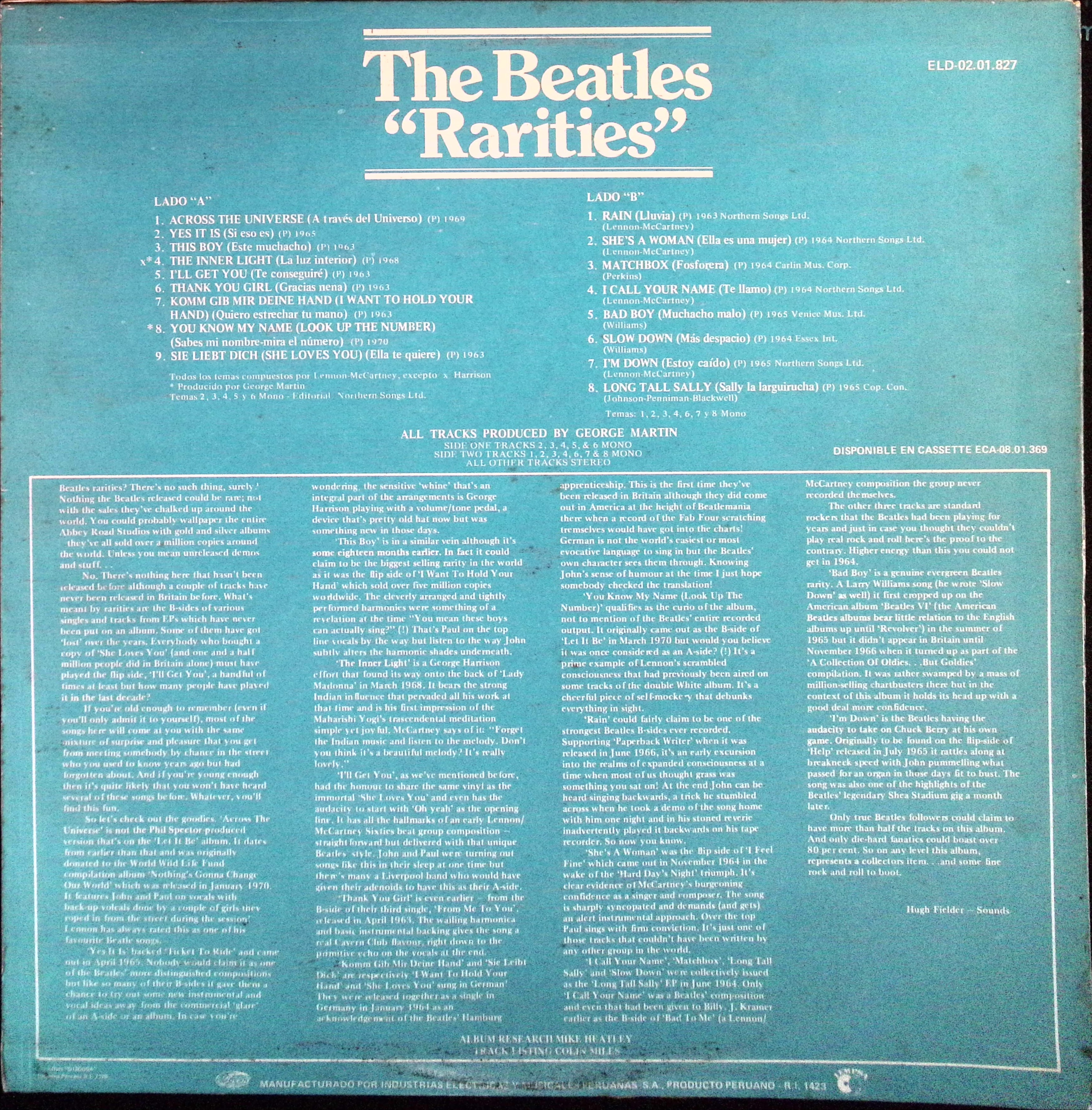 The Beatles - Rarities (Peru)