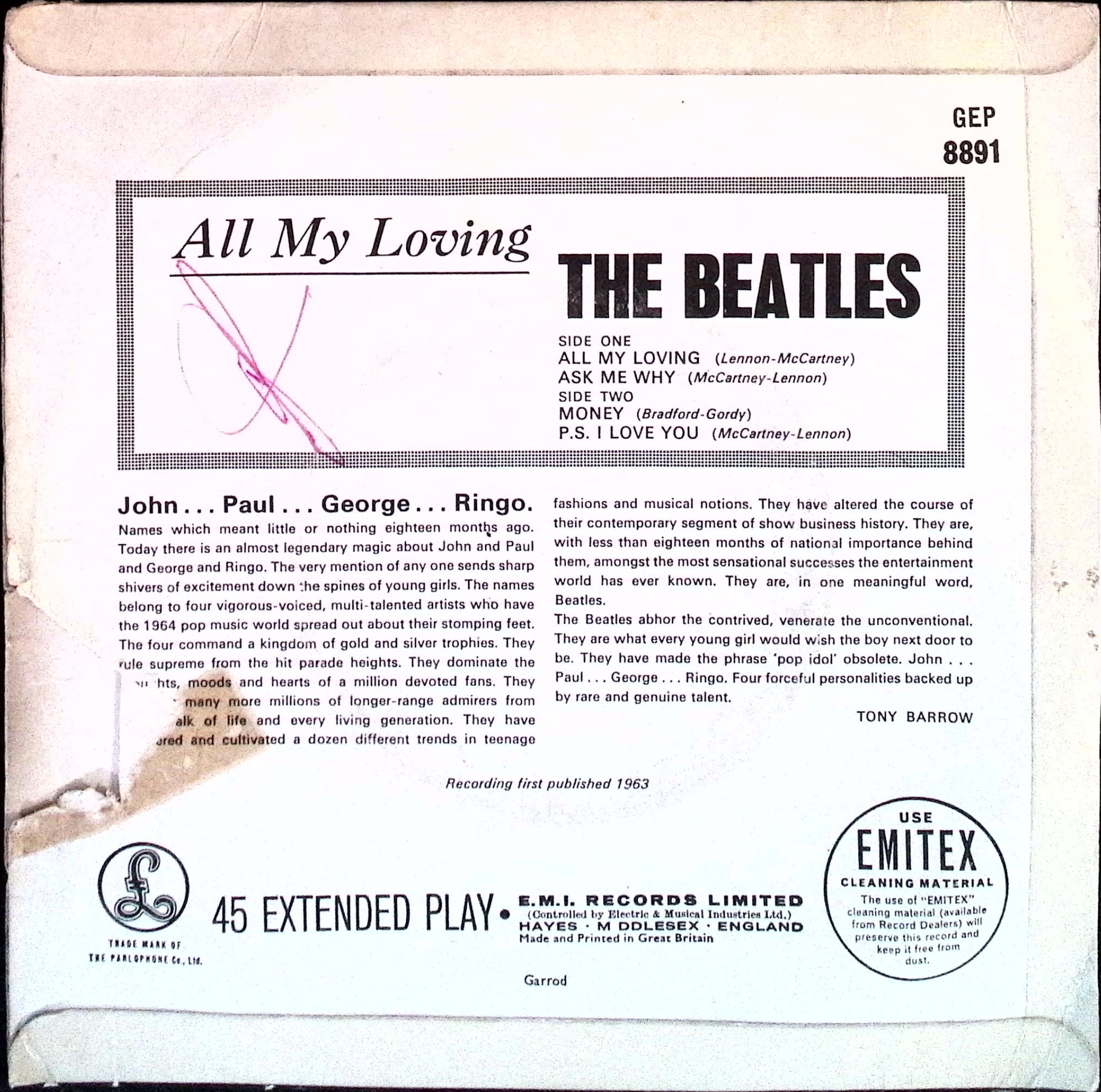 The Beatles - All My Loving (Denmark)