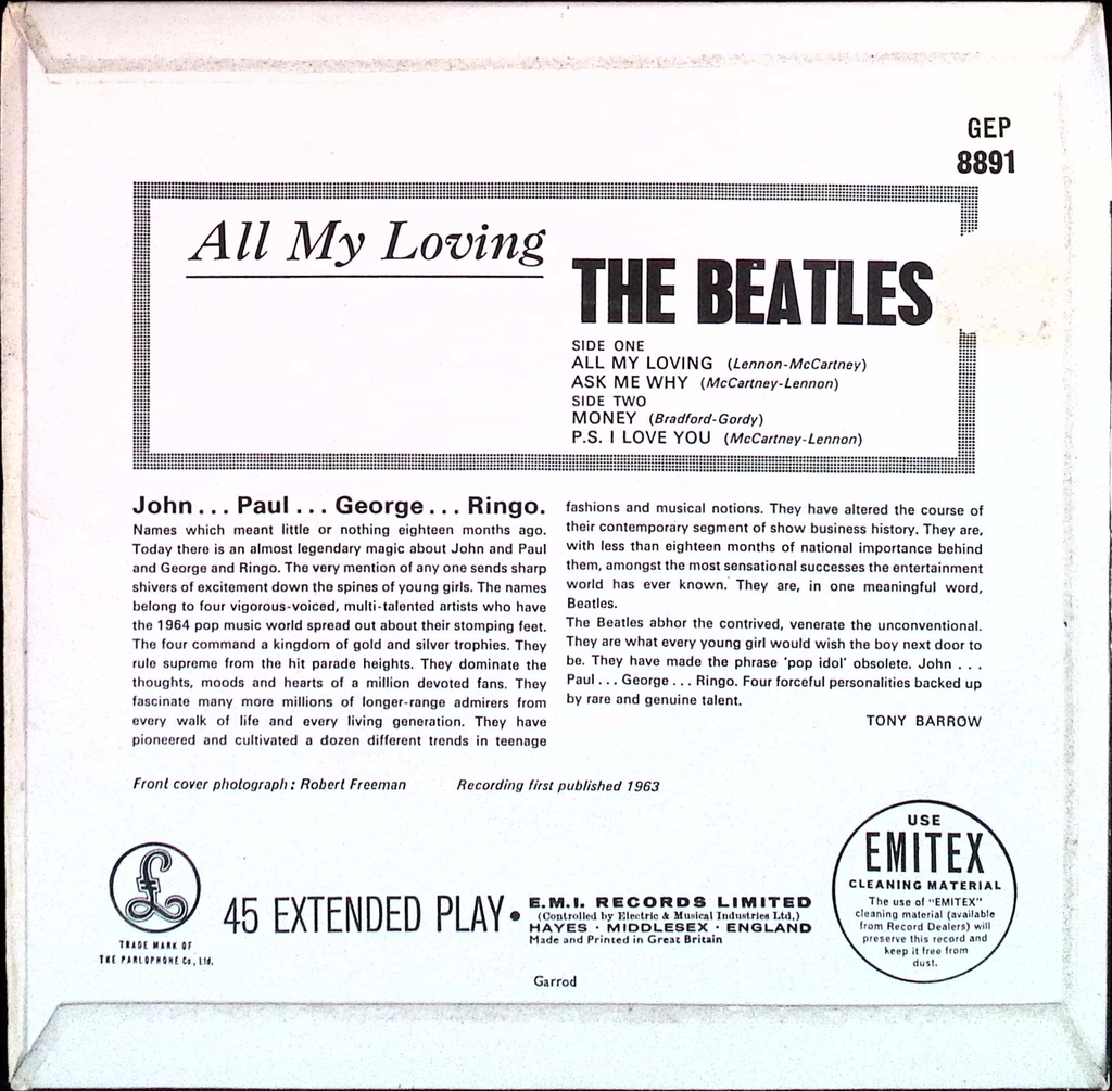 The Beatles - All My Loving (UK)
