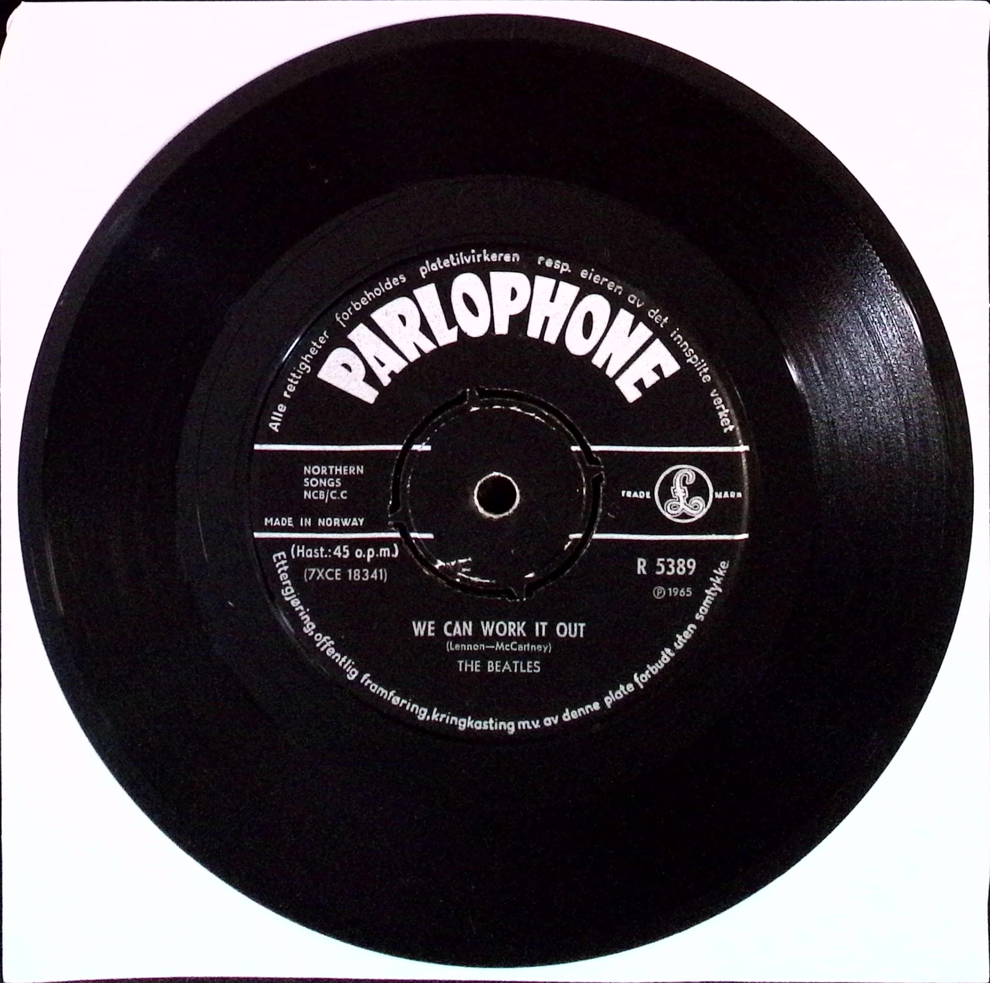 The Beatles - We Can Work It Out / Day Tripper (Norway)