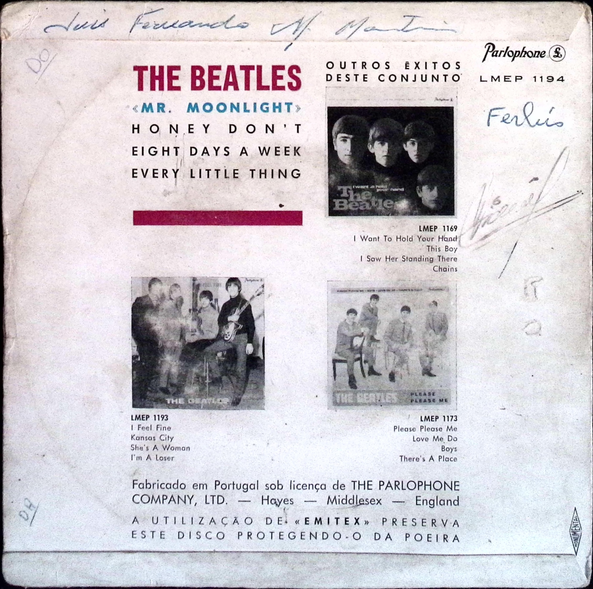 The Beatles - Mr.Moonlight (Portugal)
