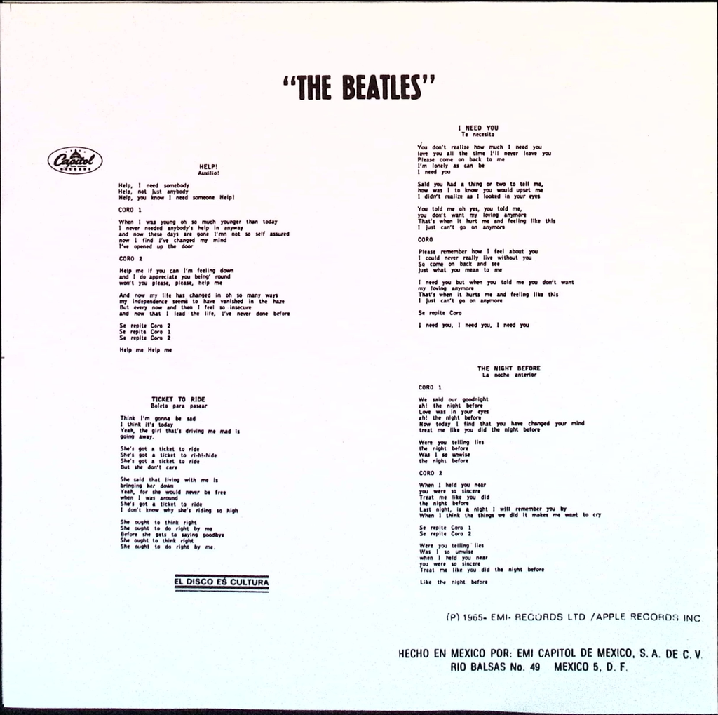 The Beatles - Help! (Mexico)