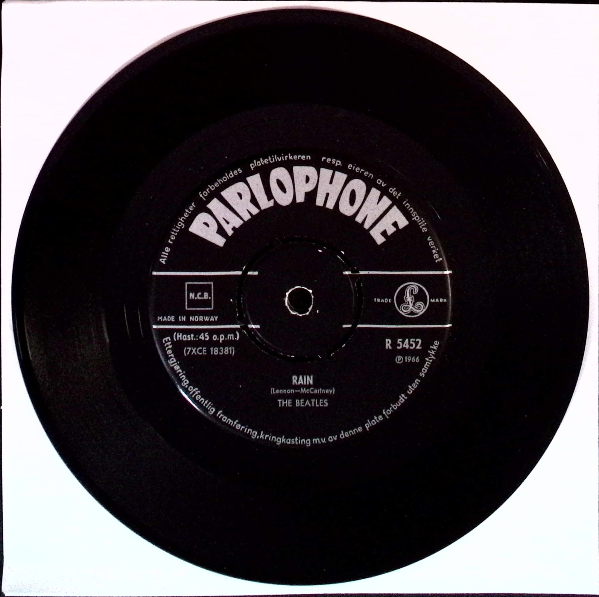 The Beatles - Paperback Writer / Rain (Norway)