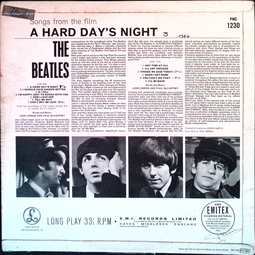The Beatles - A Hard Day's Night   (UK)