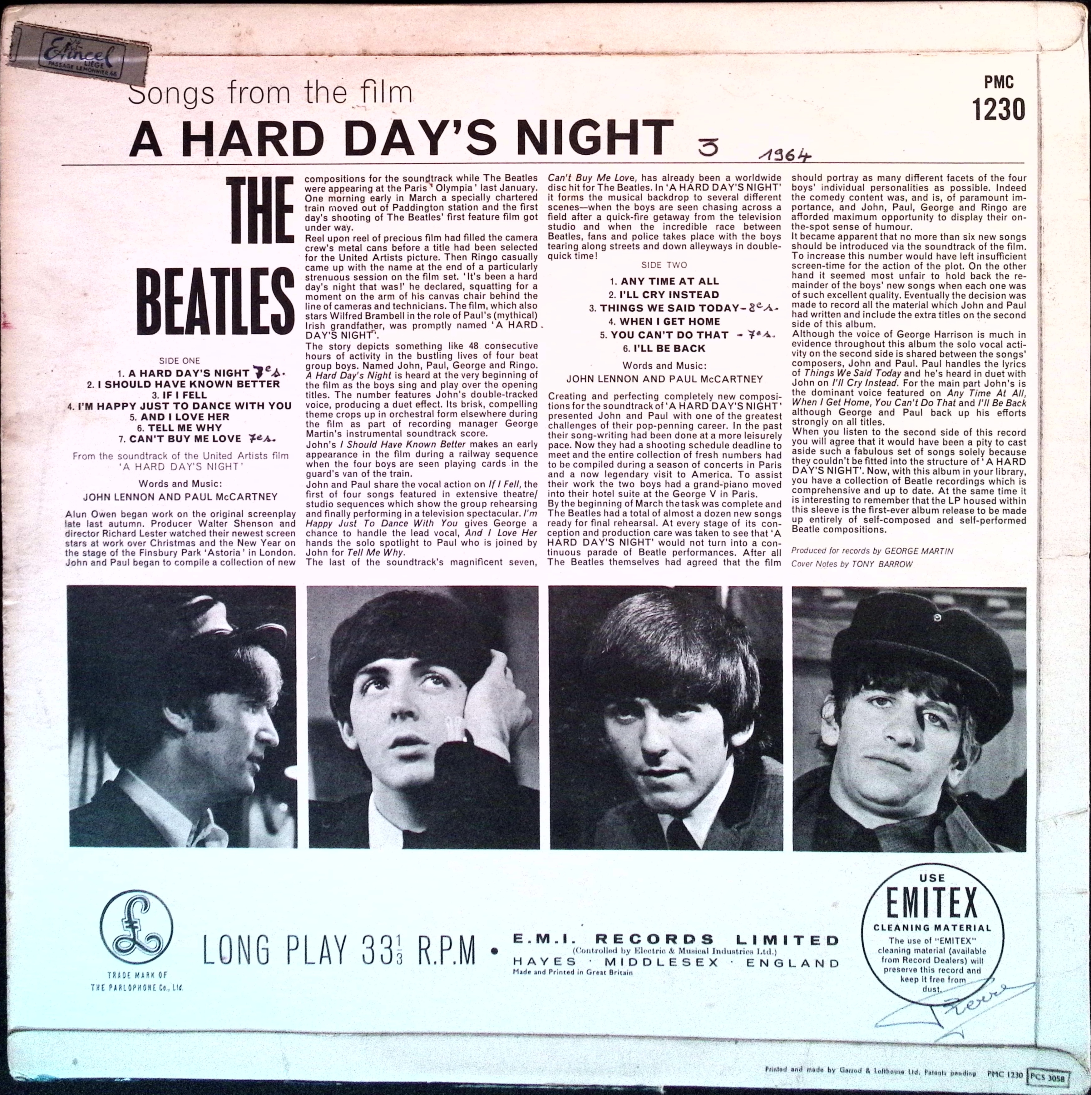 The Beatles - A Hard Day's Night   (UK)