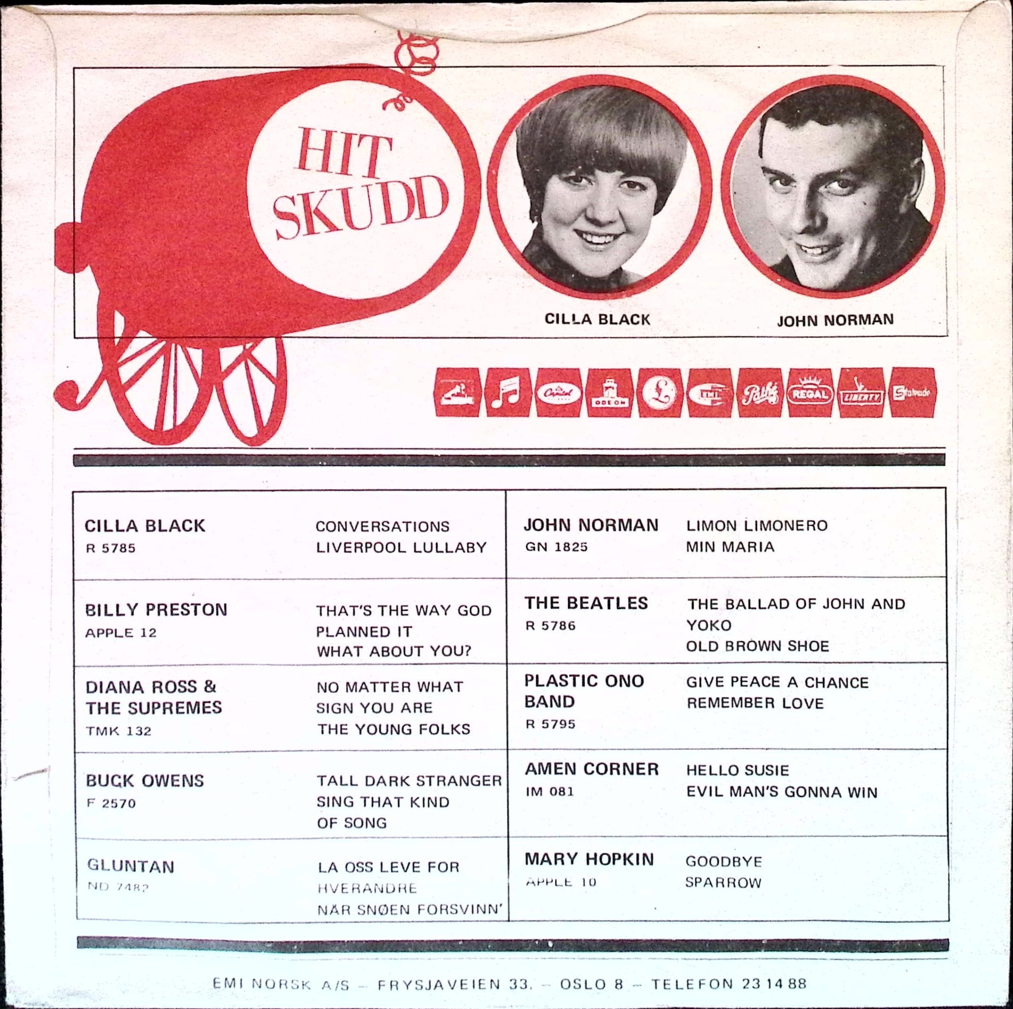 John Lennon (Plastic Ono Band) - Cold Turkey / Don't Worry Kyoko (Norway)