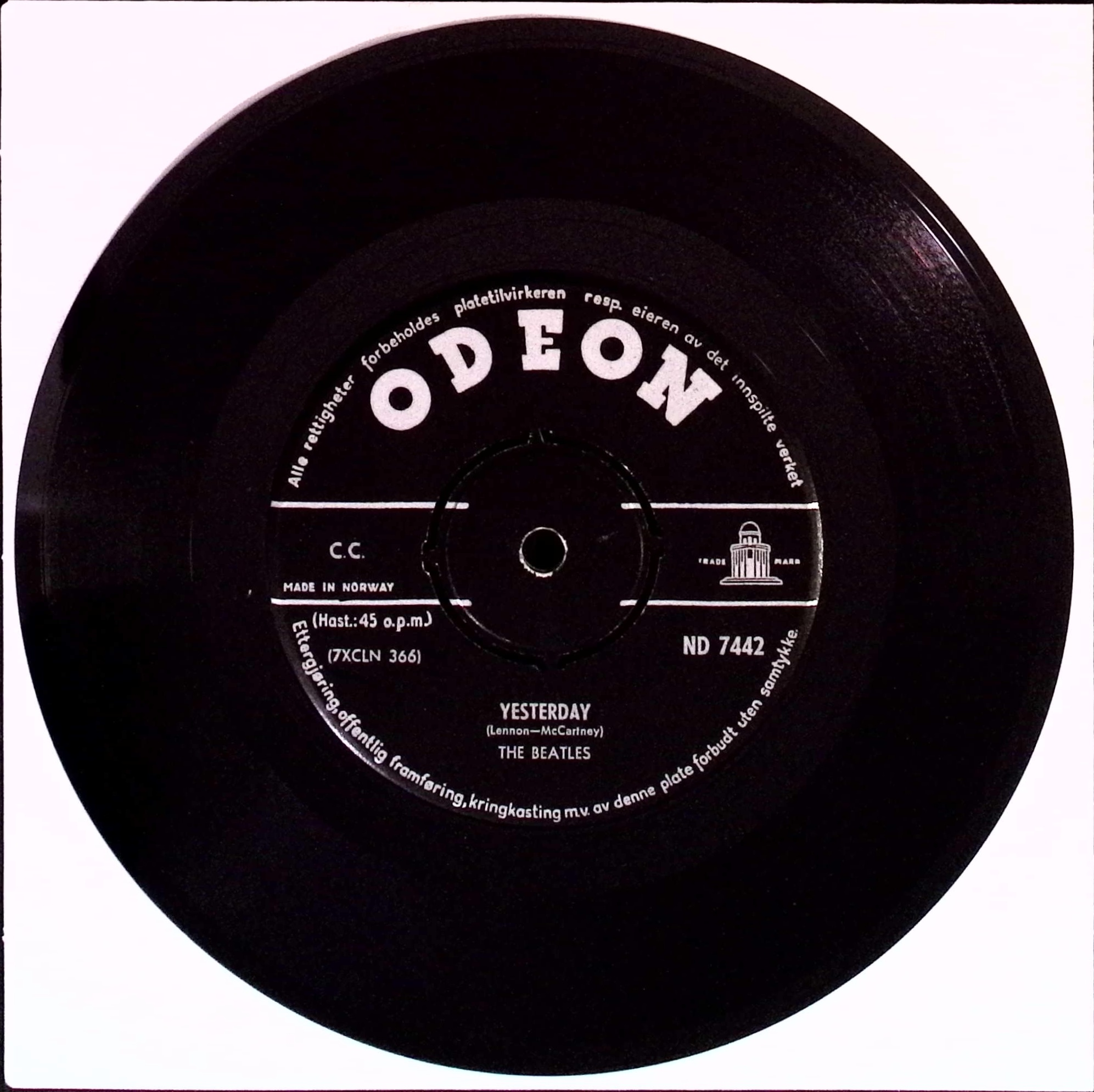 The Beatles - Act Naturally / Yesterday (Norway)
