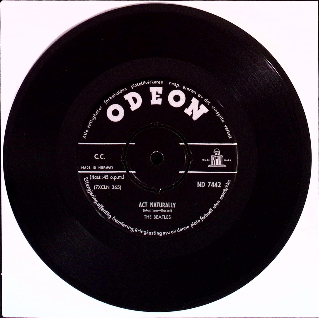 The Beatles - Act Naturally / Yesterday (Norway)