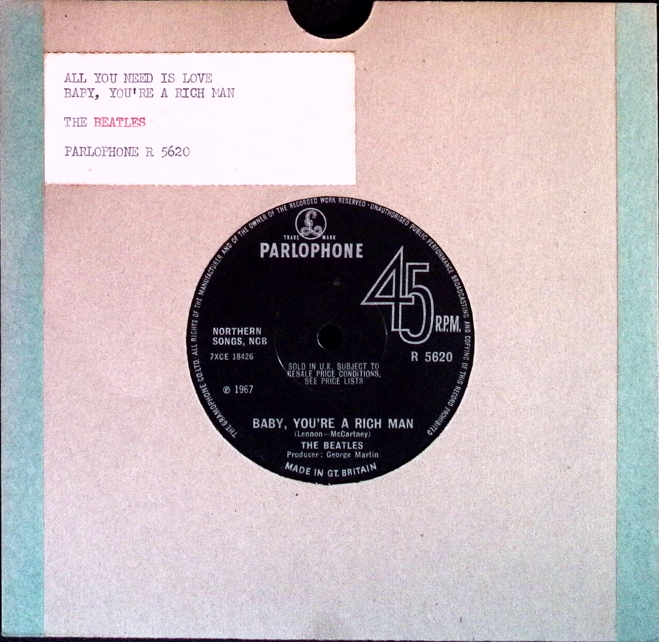 The Beatles  - All You Need Is Love / Baby You're A Rich Man (UK)