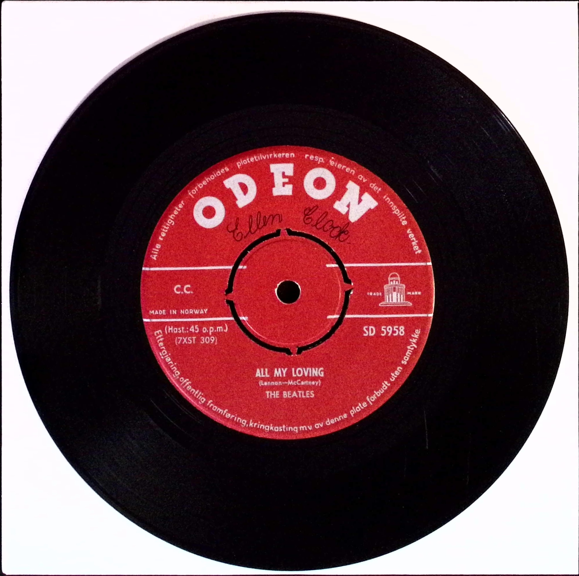 The Beatles - All My Loving / I Saw Her Standing There (Norway)