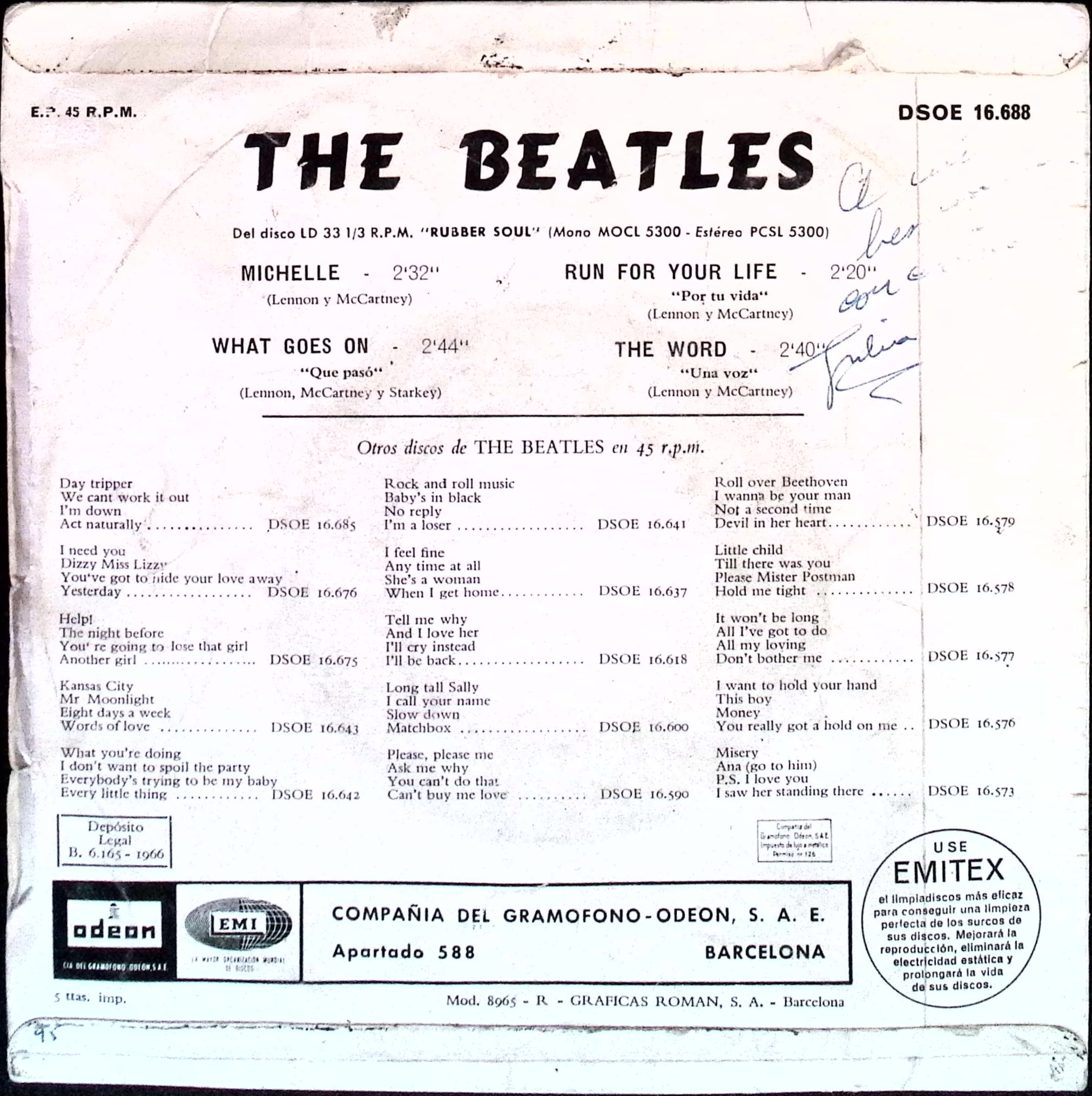 The Beatles - Michelle (Spain)