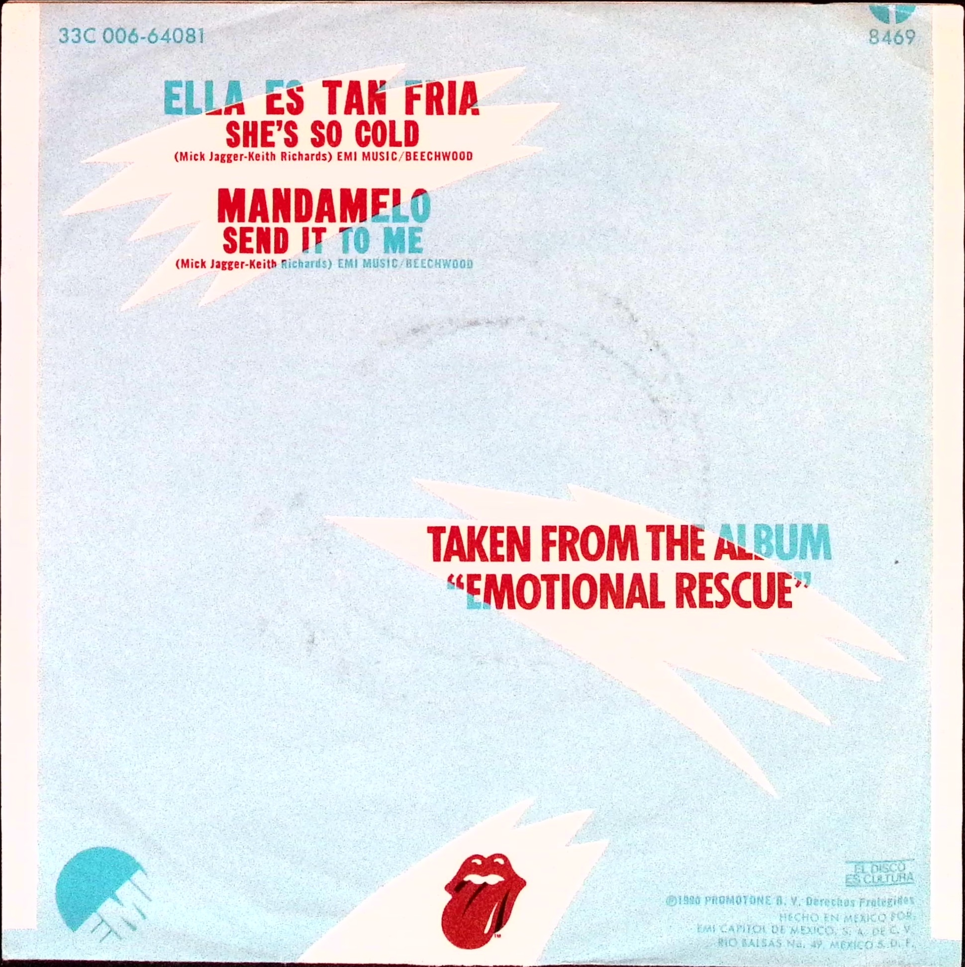 The Rolling Stones - She's So Cold / Send It To Me (Mexico)