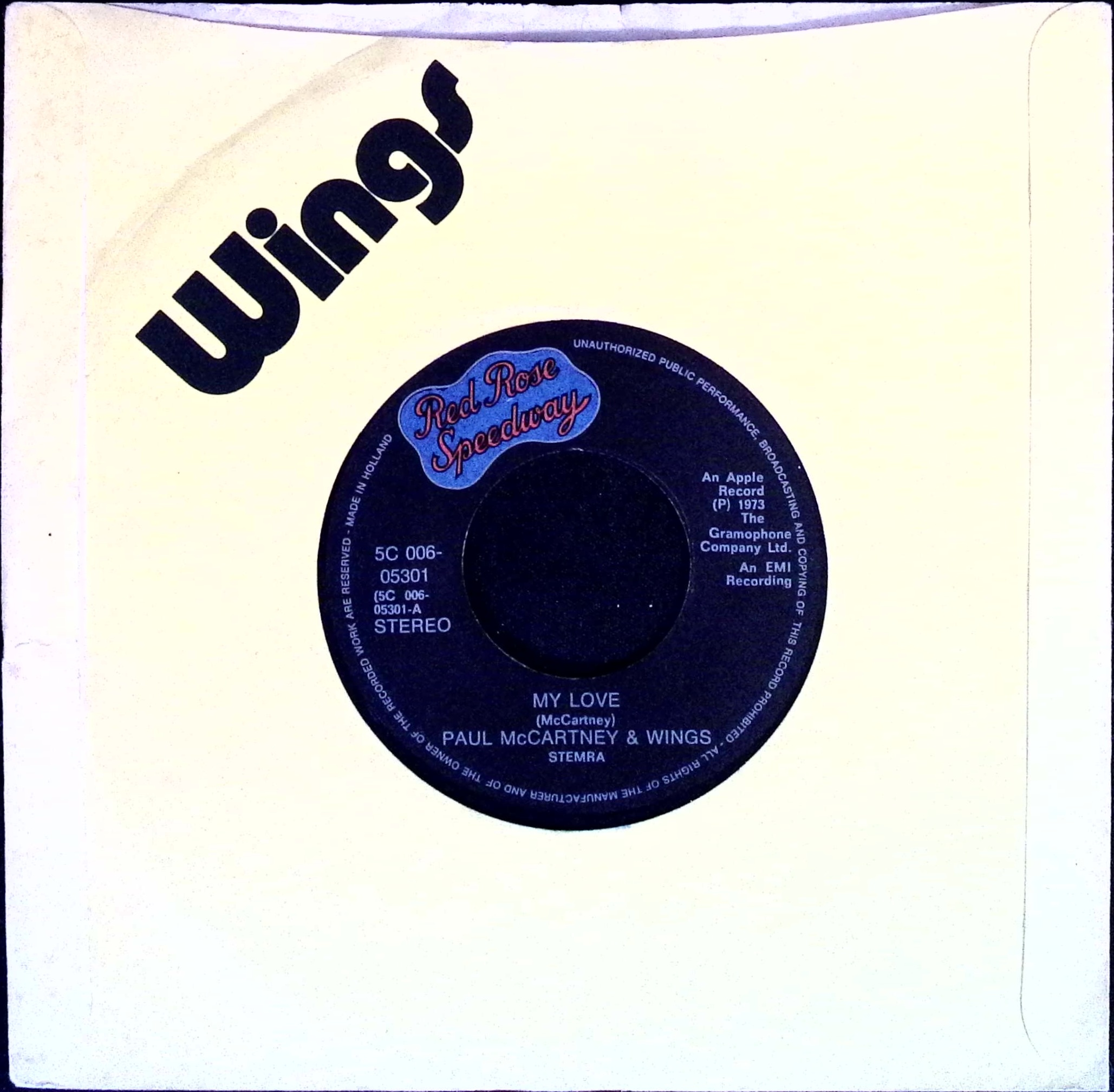 Paul Mccartney and Wings - My Love / The Mess (Netherlands)