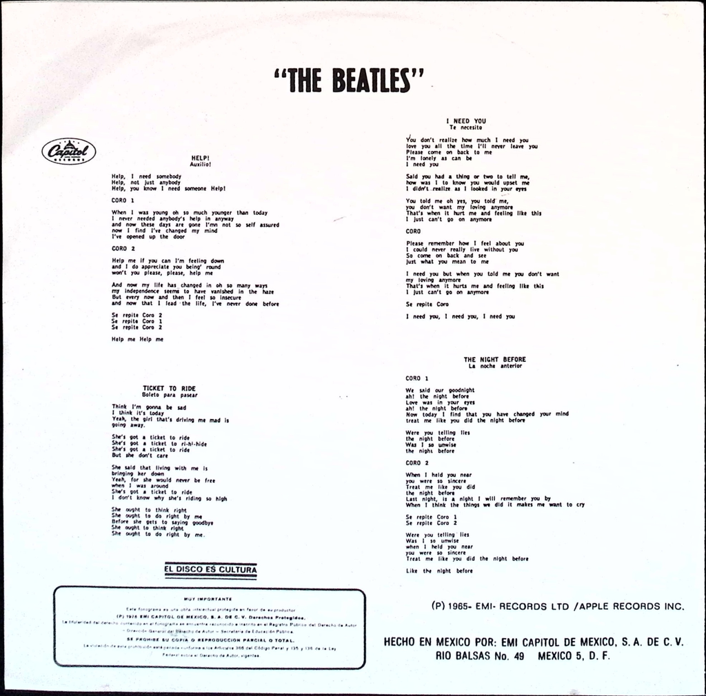 The Beatles - Help! (Mexico)
