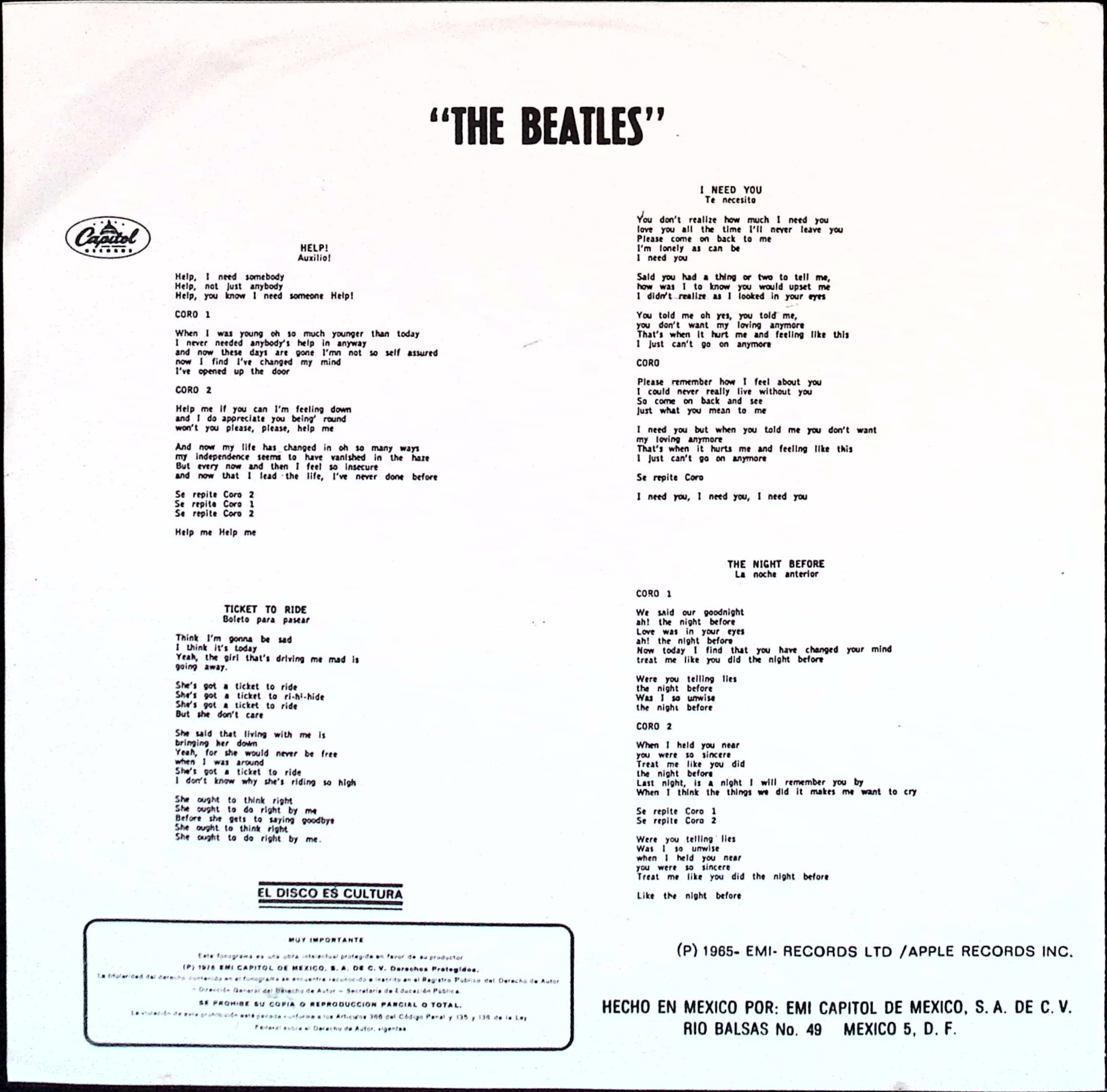 The Beatles - Help! (Mexico)
